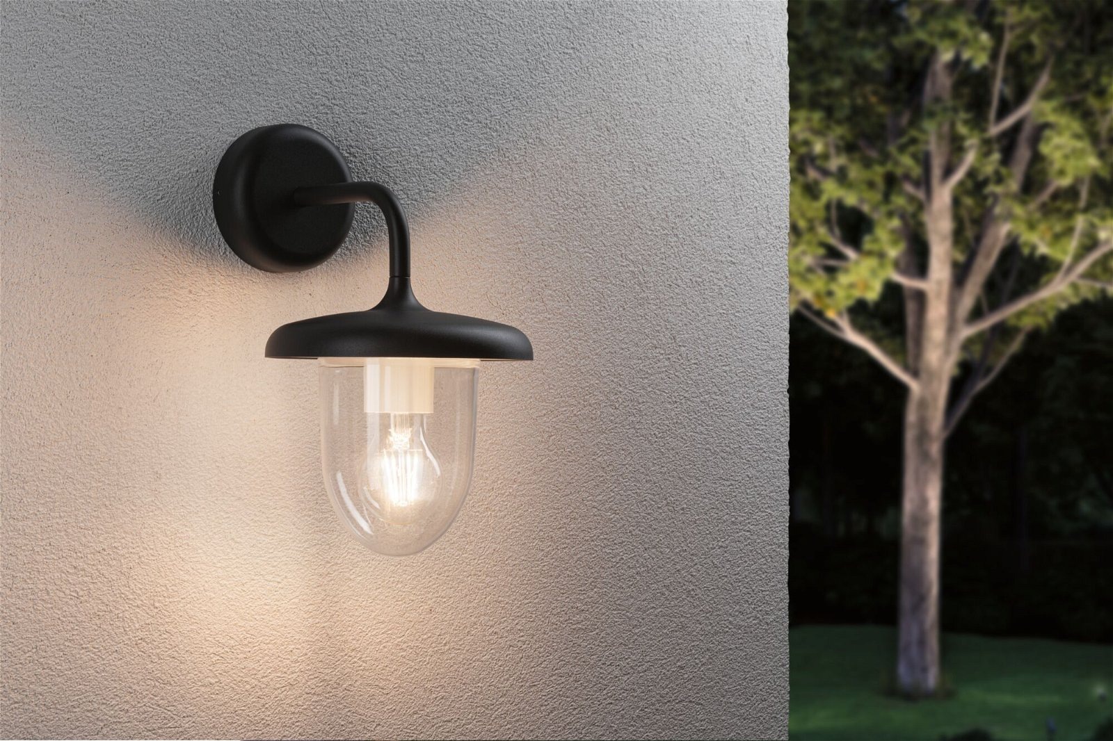Paulmann LED Außen-Wandleuchte »Vintario IP44 rund 180x250mm max. 20W 230V Anthrazit Aluminium«, 1 flammig, Leuchtmittel E27 | ohne Leuchtmittel, seewasserresistent