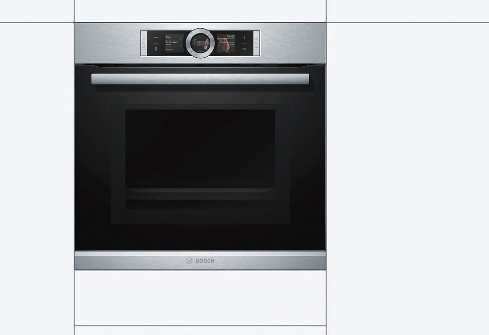 BOSCH Backofen mit Mikrowelle Serie 8 »HMG636RS1«, mit Vollauszug, ecoClean Direct, mit 4D Heißluft