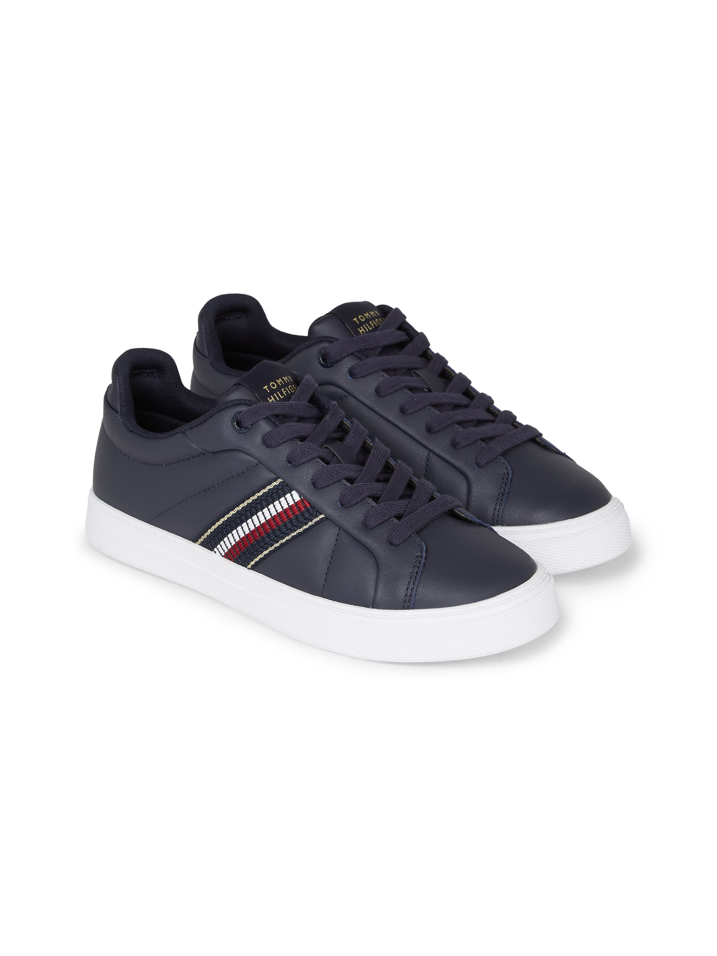 Tommy Hilfiger Plateausneaker »ICON COURT SNEAKERS STRIPES«, Schnürschuh, Freizeitschuh, Halbschuh mit Tommy-Streifen