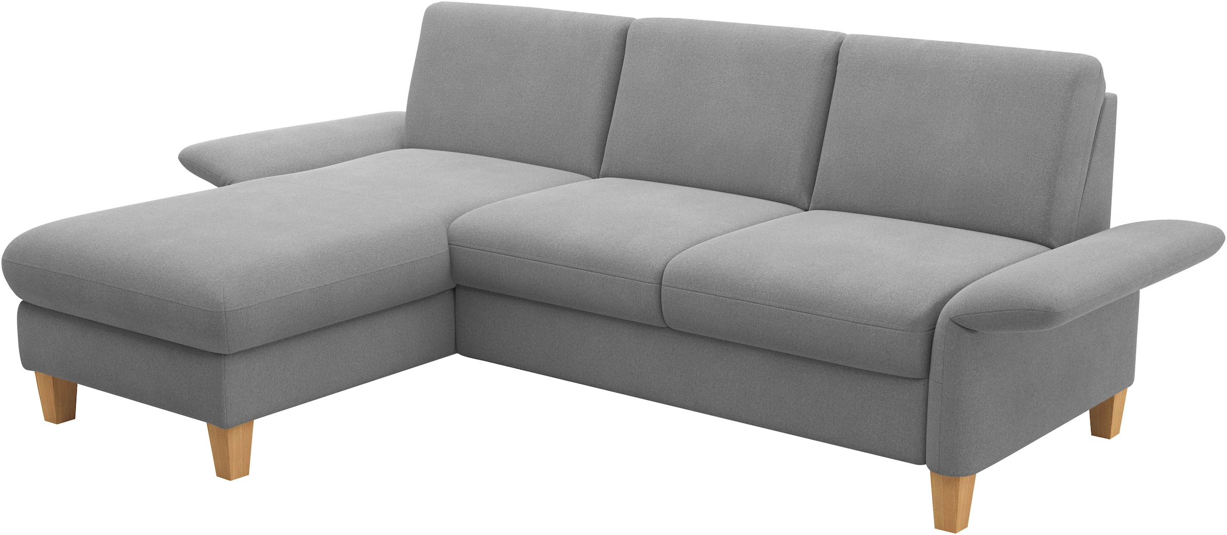 Home affaire Ecksofa »Rochelle«, wahlweise mit Armlverstellung, Klappbett mit Rollen & Bettkasten