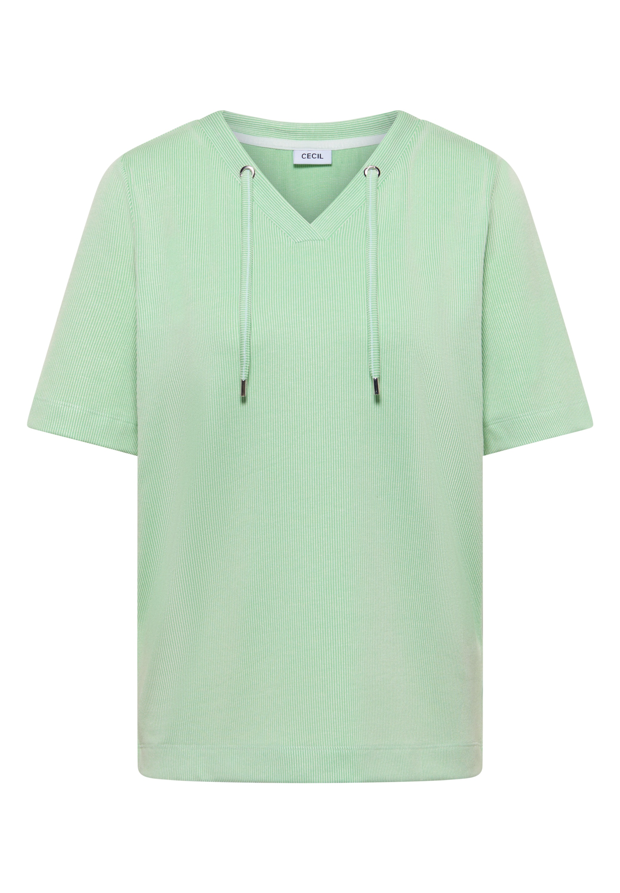 Cecil Kurzarmshirt Sommershirt mit V-Neck und Streifen