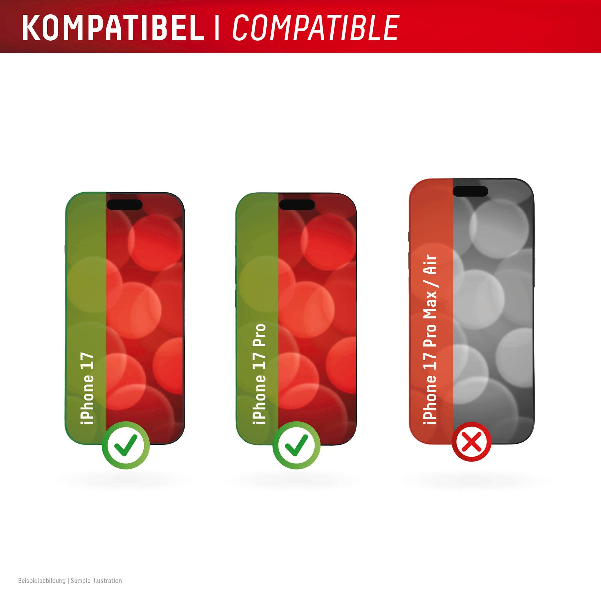 Displex Displayschutzglas »Privacy Glass Screen Protector«, für Apple iPhone 17-Apple iPhone 17 Pro, Displayschutzfolie, Schutzfolie, Bildschirmschutz, kratz- & stoßfest