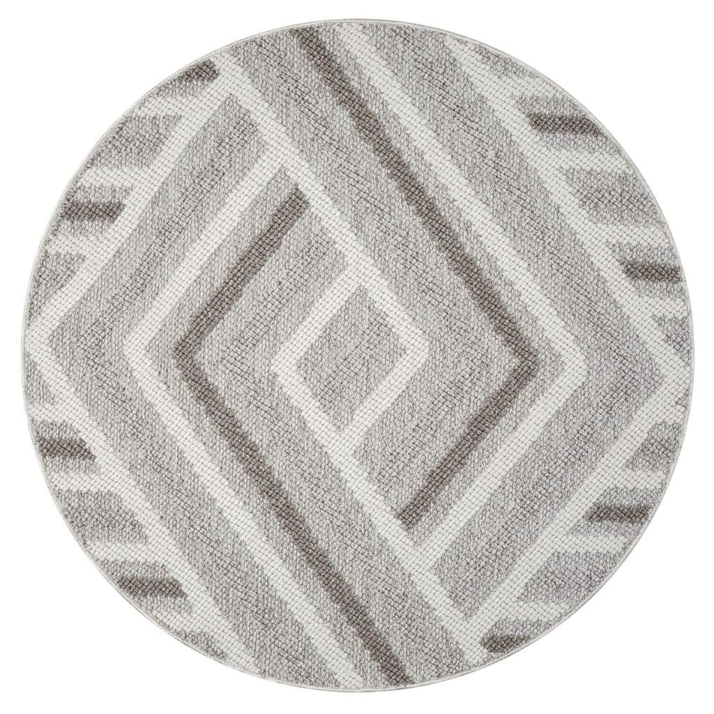 Carpet City Teppich »LINDO 7590«, rund, 11 mm Höhe, Kurzflor, Hochtief-Muster/ 3D-Effekt, Boho-Stil, Wohnzimmer