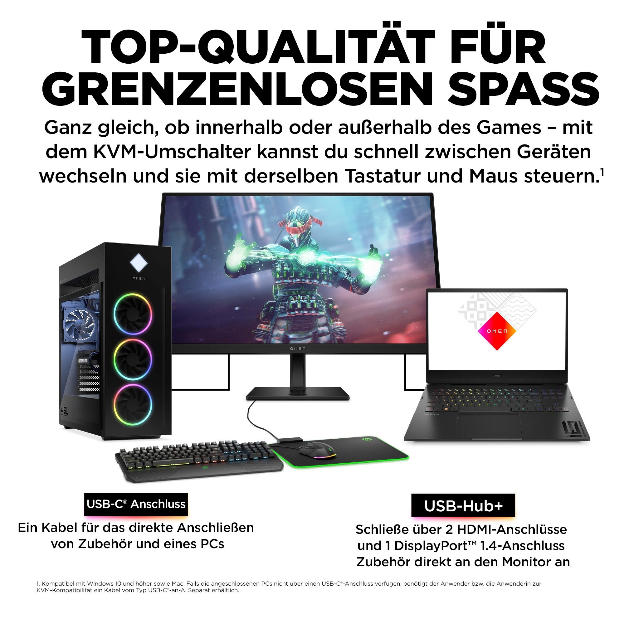 HP Gaming-Monitor »OMEN 27k (HSD-0162-A)«, 69 cm/27 Zoll, 3840 x 2160 px, 4K Ultra HD, 1 ms Reaktionszeit, 144 Hz