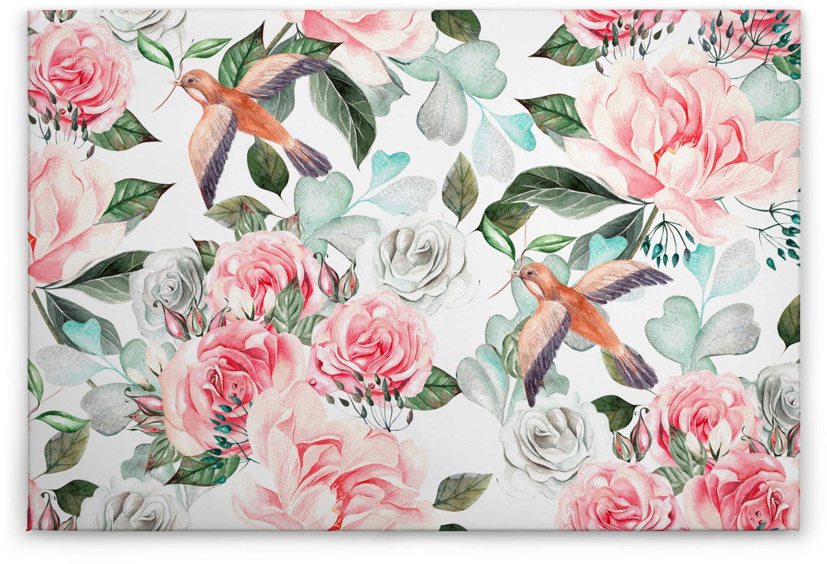 A.S. Création Leinwandbild »Paradise«, Kunst-Blumen-Kinder, (1 St.), Landhaus Keilrahmen Blumen Rosen Blümchen Leinwand-Bild Wohnzimmer