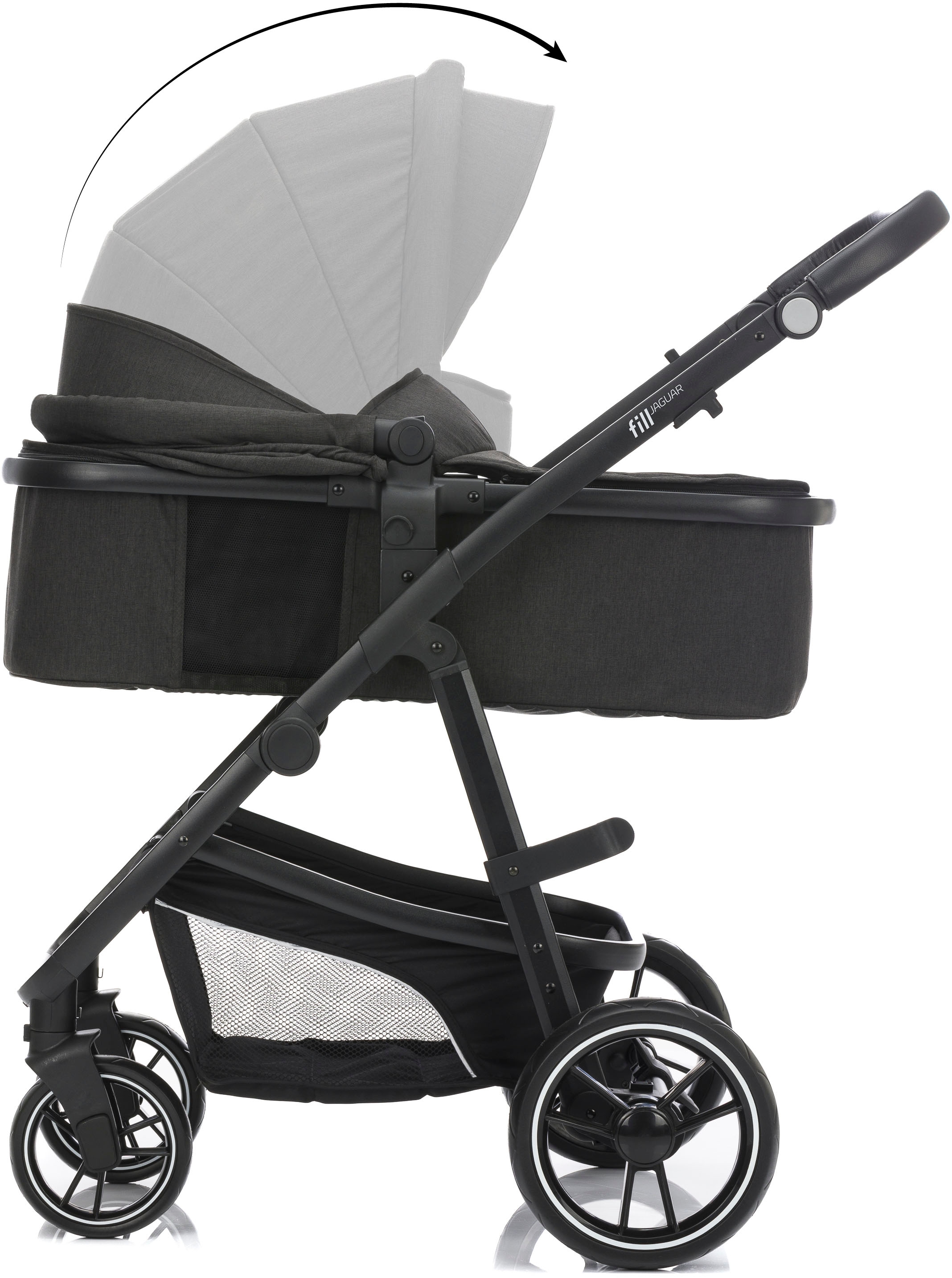 Fillikid Kombi-Kinderwagen »Jaguar, dunkelgrau melange«, 22 kg