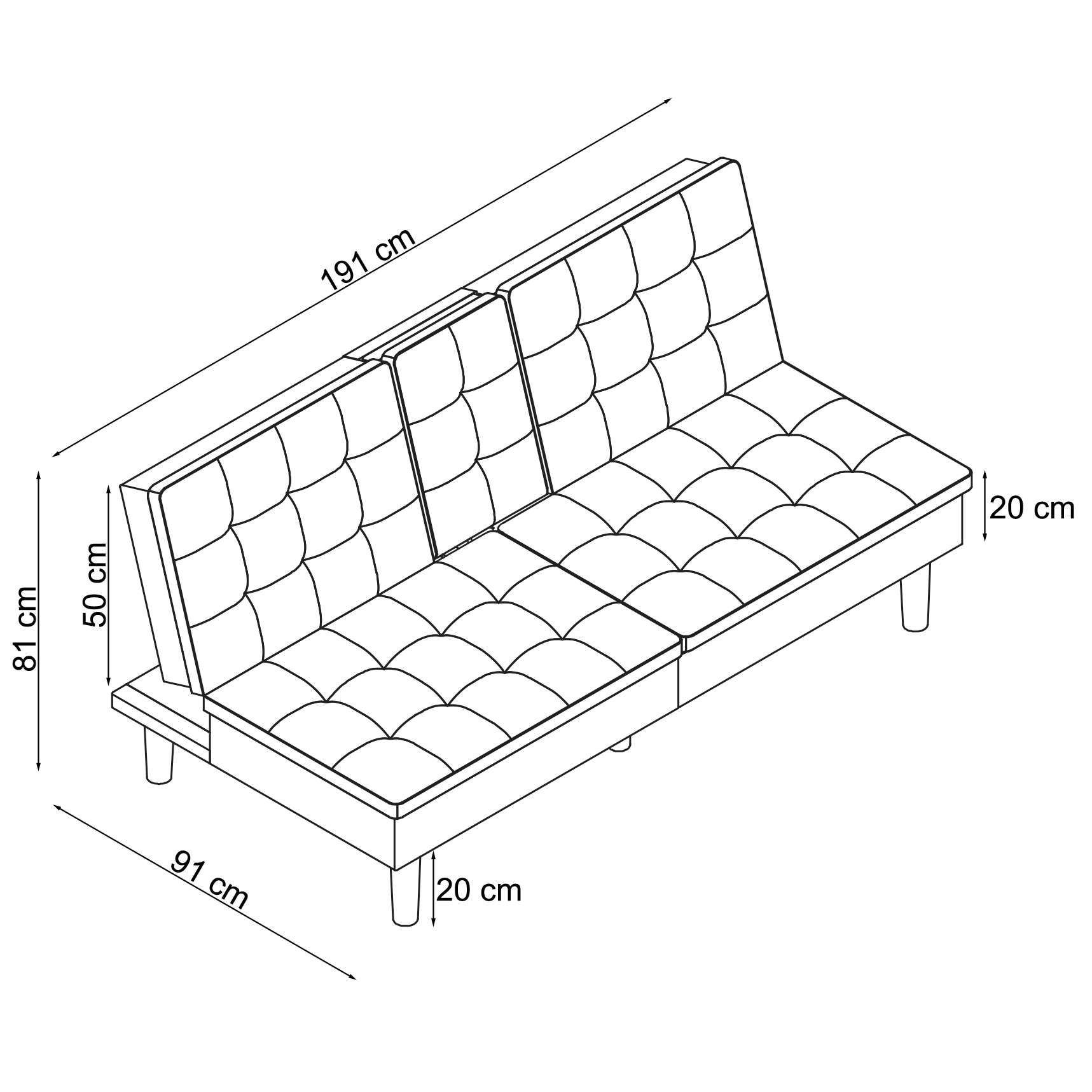 Dorel Home Schlafsofa »MAINE, Kinosofa mit Relax- und Bettfunktion, 2 Getränkehalter,«, Liegefläche 190 x 110 cm, in Cord