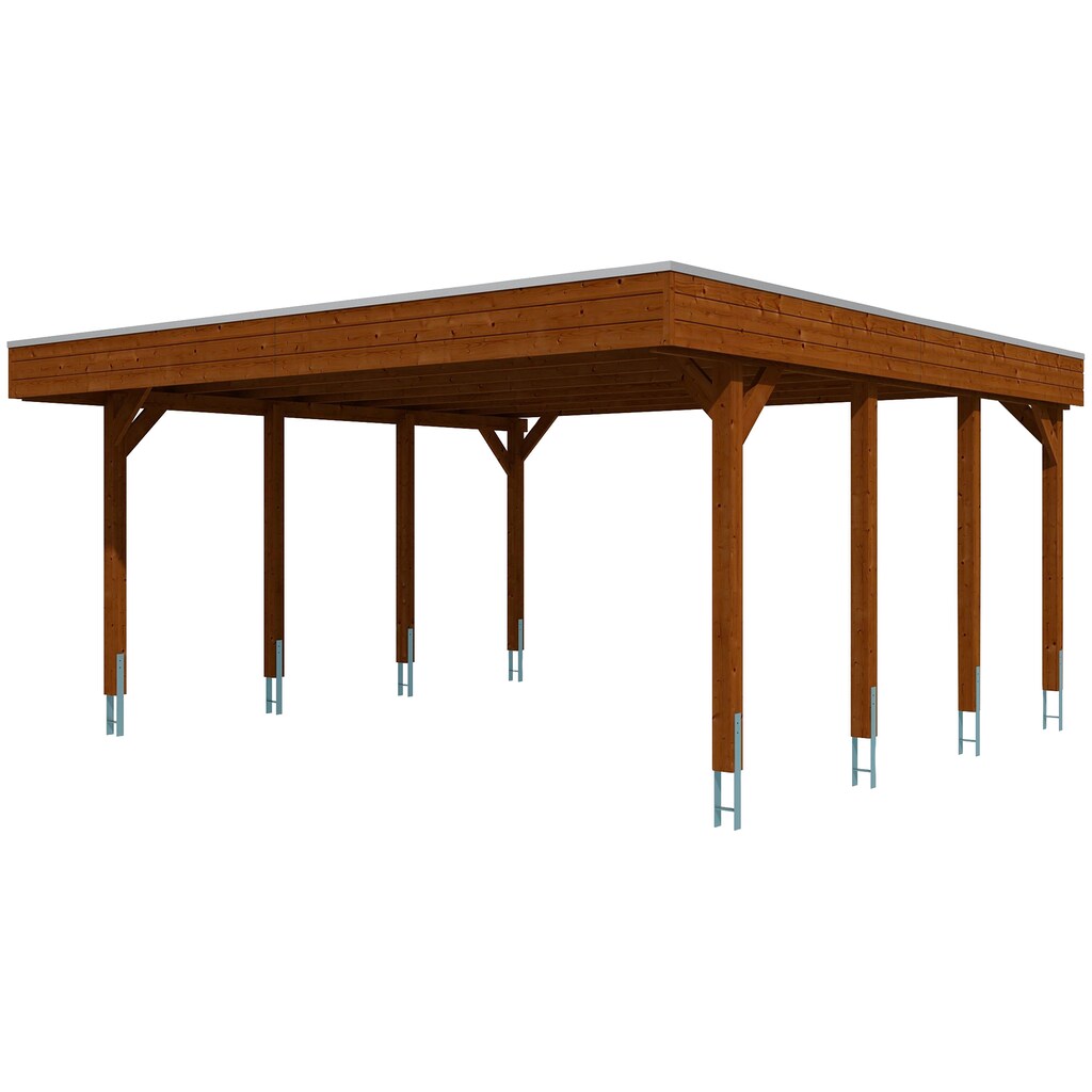 Skanholz Doppelcarport »Friesland«, Fichtenholz, 514 cm, braun