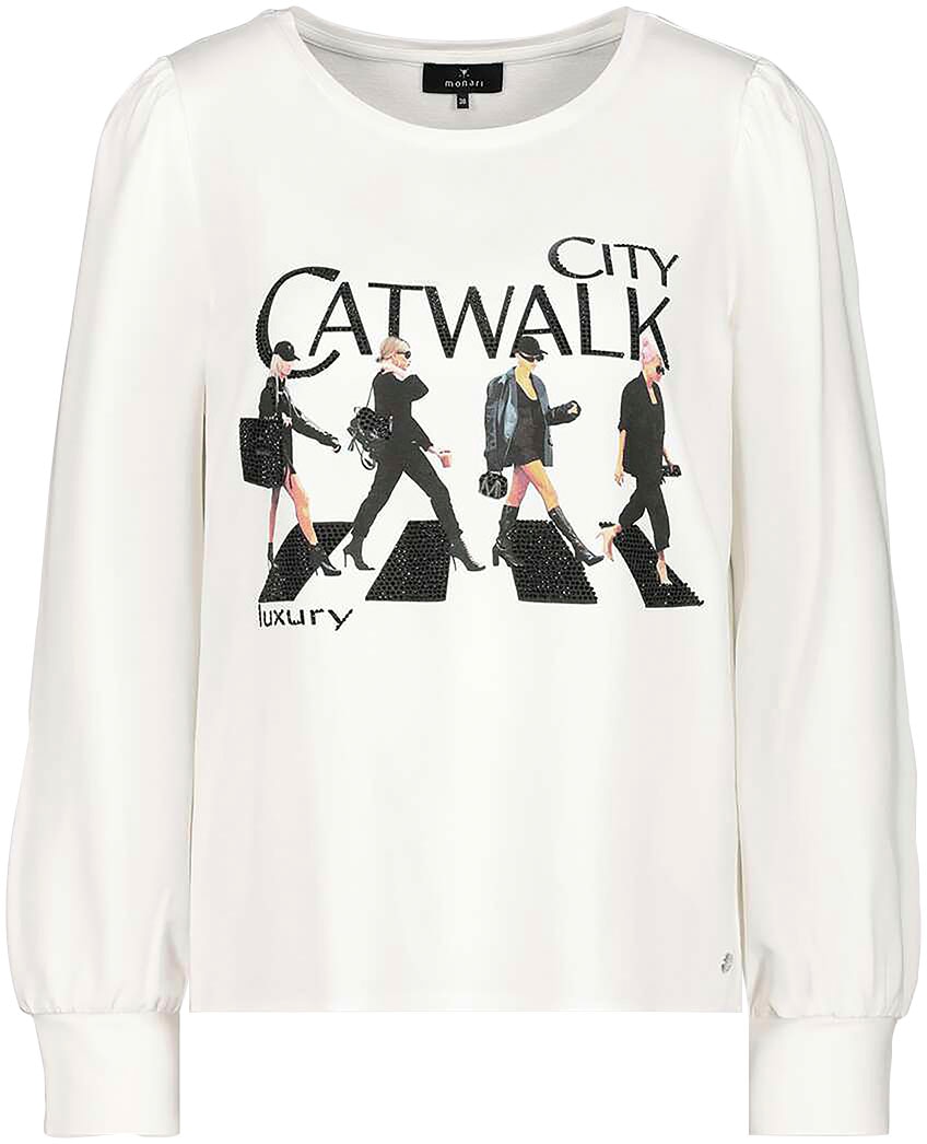 Monari Rundhalsshirt, mit Catwalk Print online bestellen