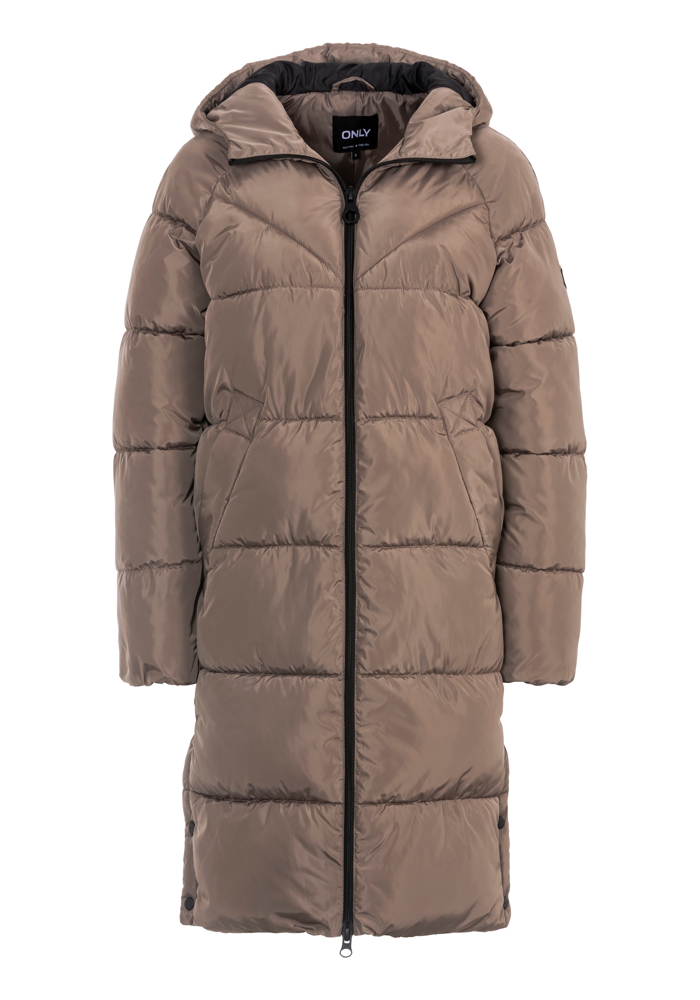 ONLY Steppmantel »ONLAMAND LONG PUFFER COAT CS OTW«, mit Kapuze und praktischem 2-Wege Reißverschluss