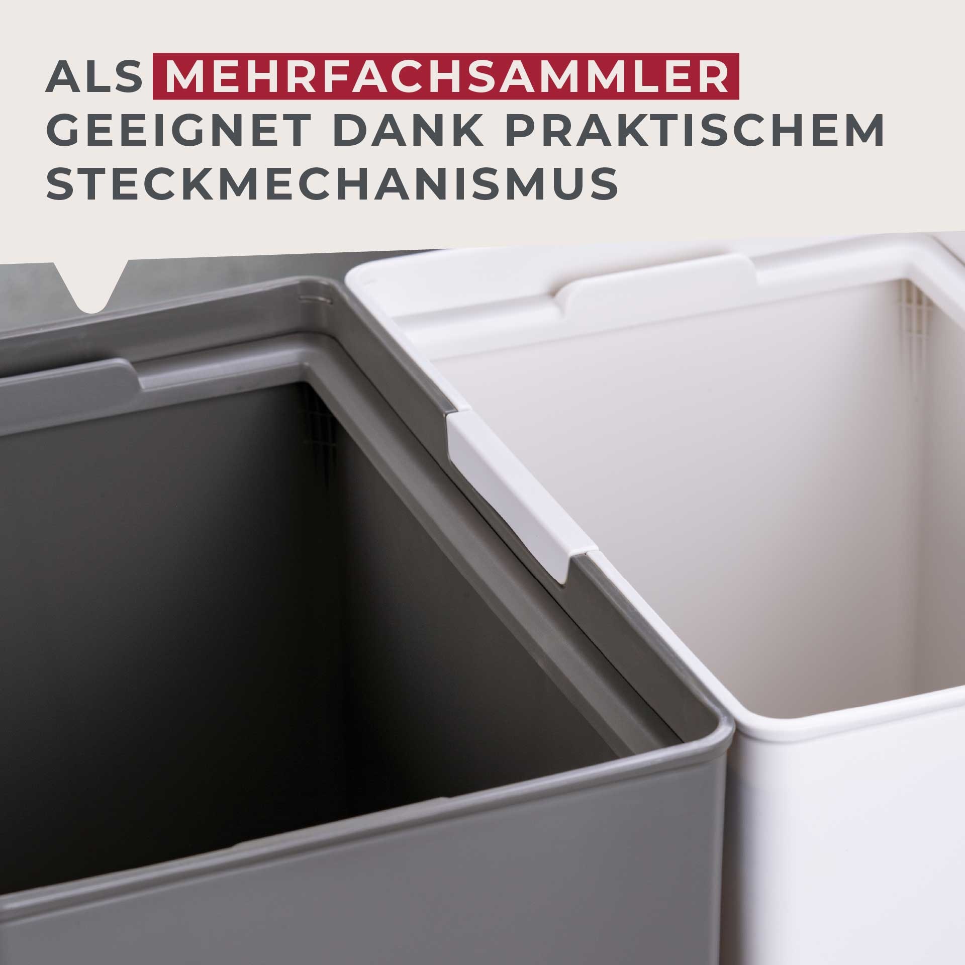 FACKELMANN Mülleimer »OSLO, Touch Abfalleimer«, 1 Behälter, ideal als Mehrfachsammler, leicht & robust mit sanfter Touch-Öffnung