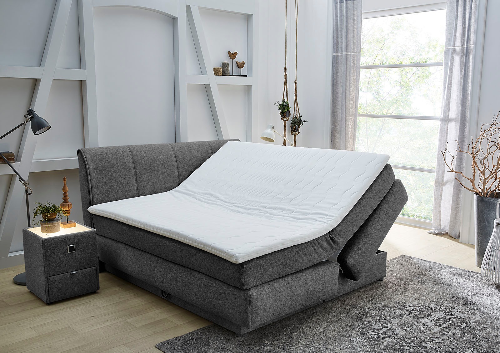 Jockenhöfer Gruppe Boxspringbett »"Carla", Topseller, mit Bettkasten und Kaltschaum-Topper«, inkl. 4 Zierkissen, erhältlich in den Breiten 160 & 180cm