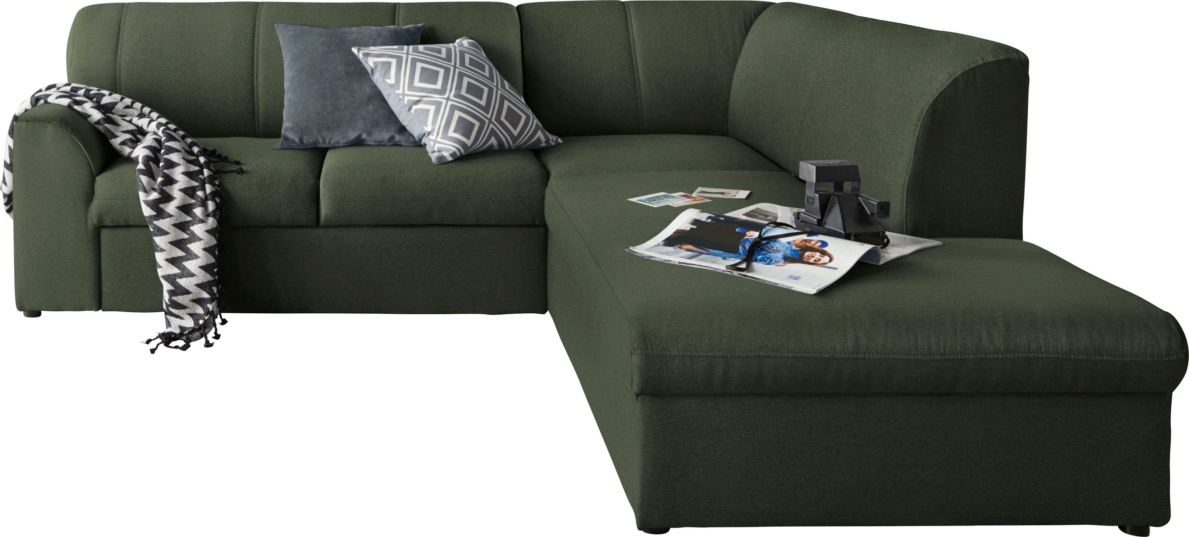 DOMO collection Ecksofa »Topper zeitlos elegant, kompakte Stellmaße, OTTOs Choice, L-Form«, mit Ottomane, wahlweise mit Schlaffunktion