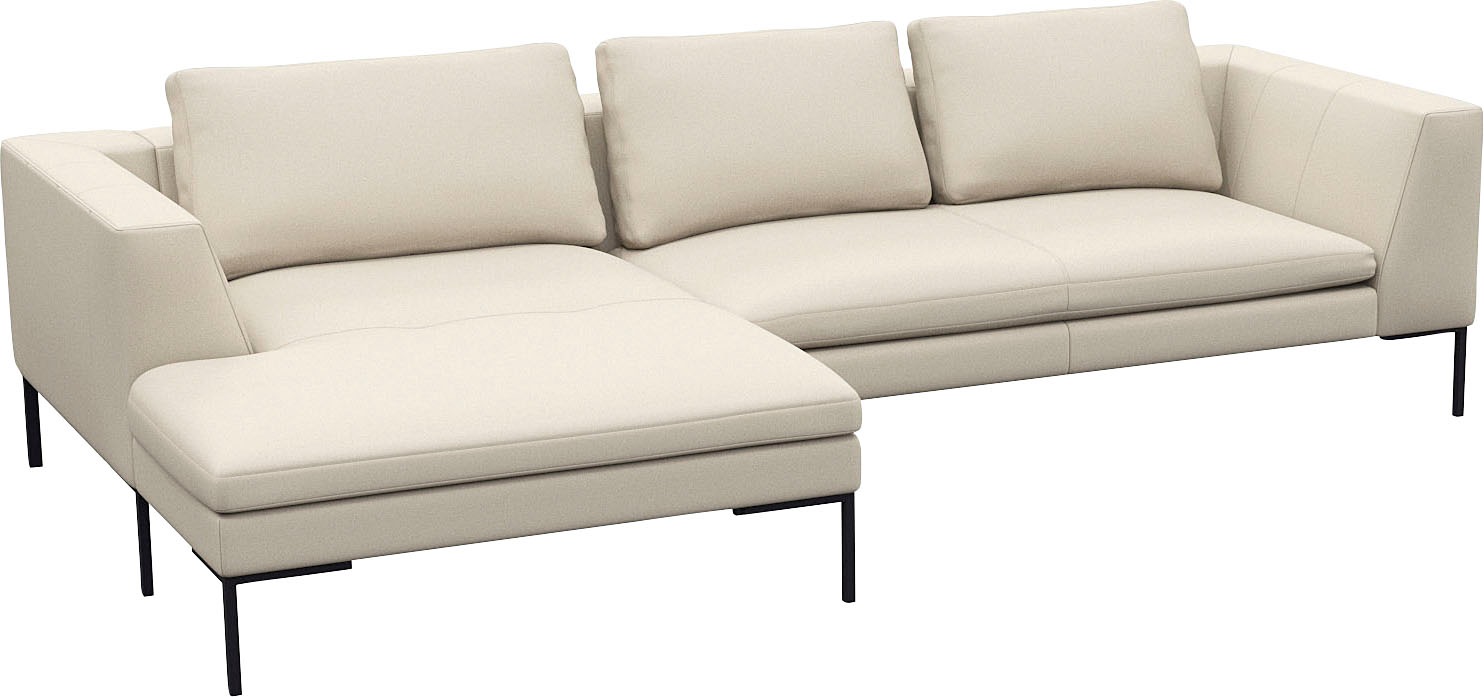 FLEXLUX Ecksofa »Loano, toller Sitzkomfort, L-Form«, modernes Sofa, frei im Raum stellbar, lose Kissen, Kaltschaum im Sitz