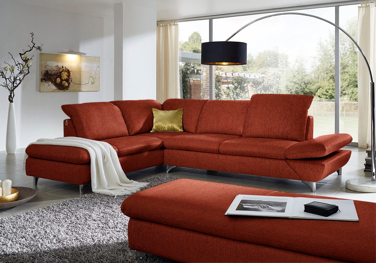 W.SCHILLIG Ecksofa »taoo, elegant und zeitlos, bequem, L-Form«, mit Sitziefenverstellung & Kopfteilverstellung