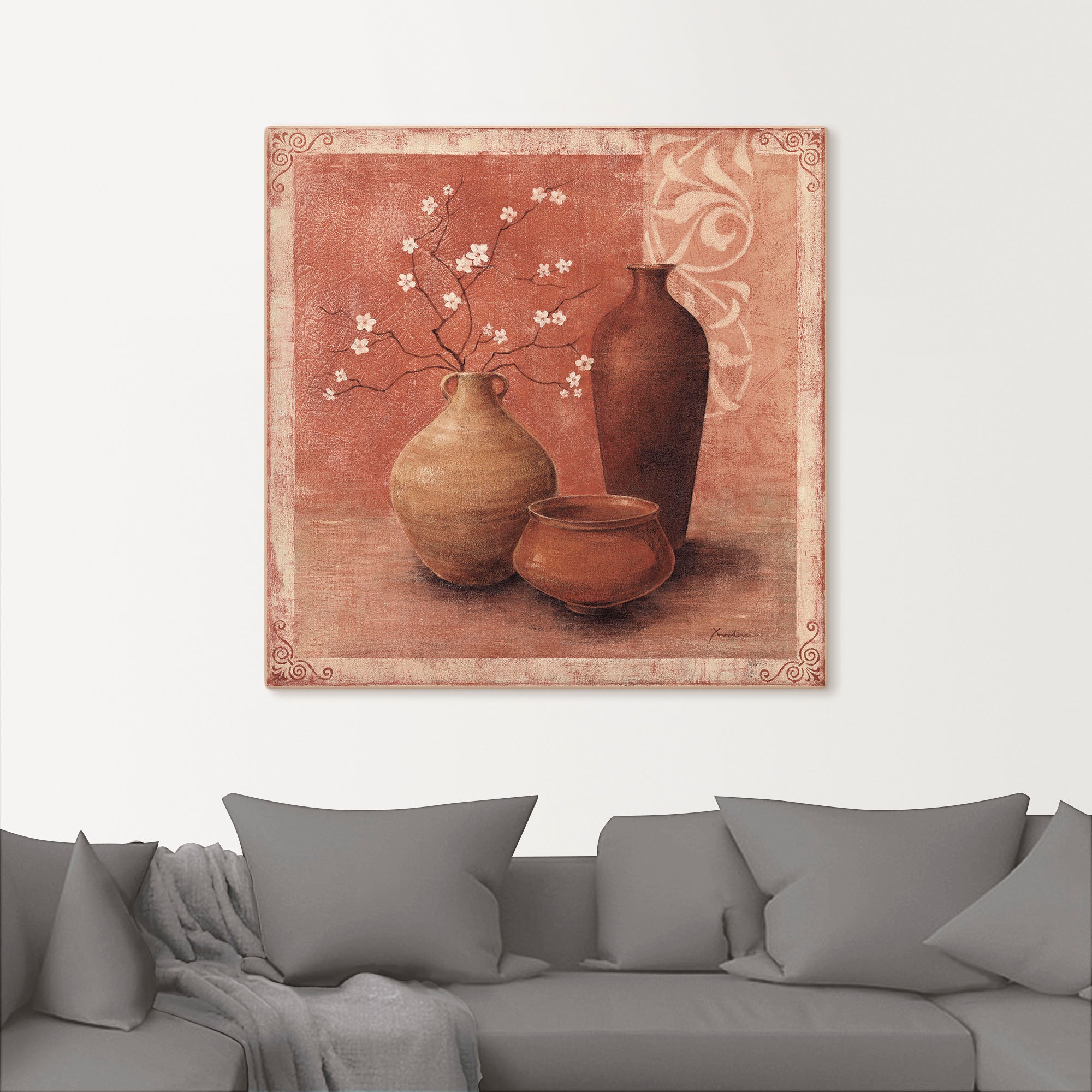 Artland Leinwandbild »Frühling im Fergana Tal« Vasen & Töpfe 1 Stk. tlg. au günstig online kaufen