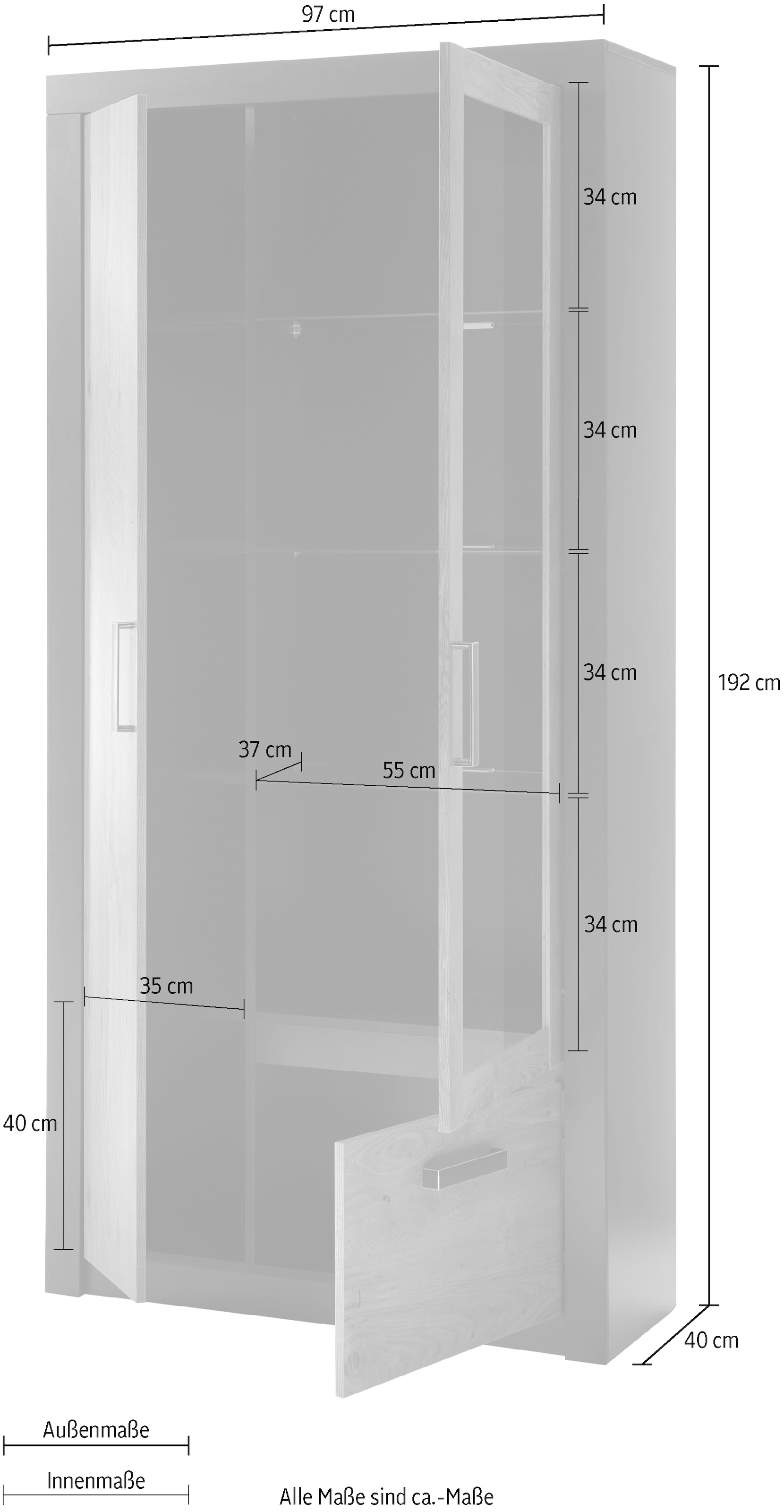 INOSIGN Stauraumvitrine »BRÜGGE«, Höhe ca. 192 cm auf Rechnung kaufen