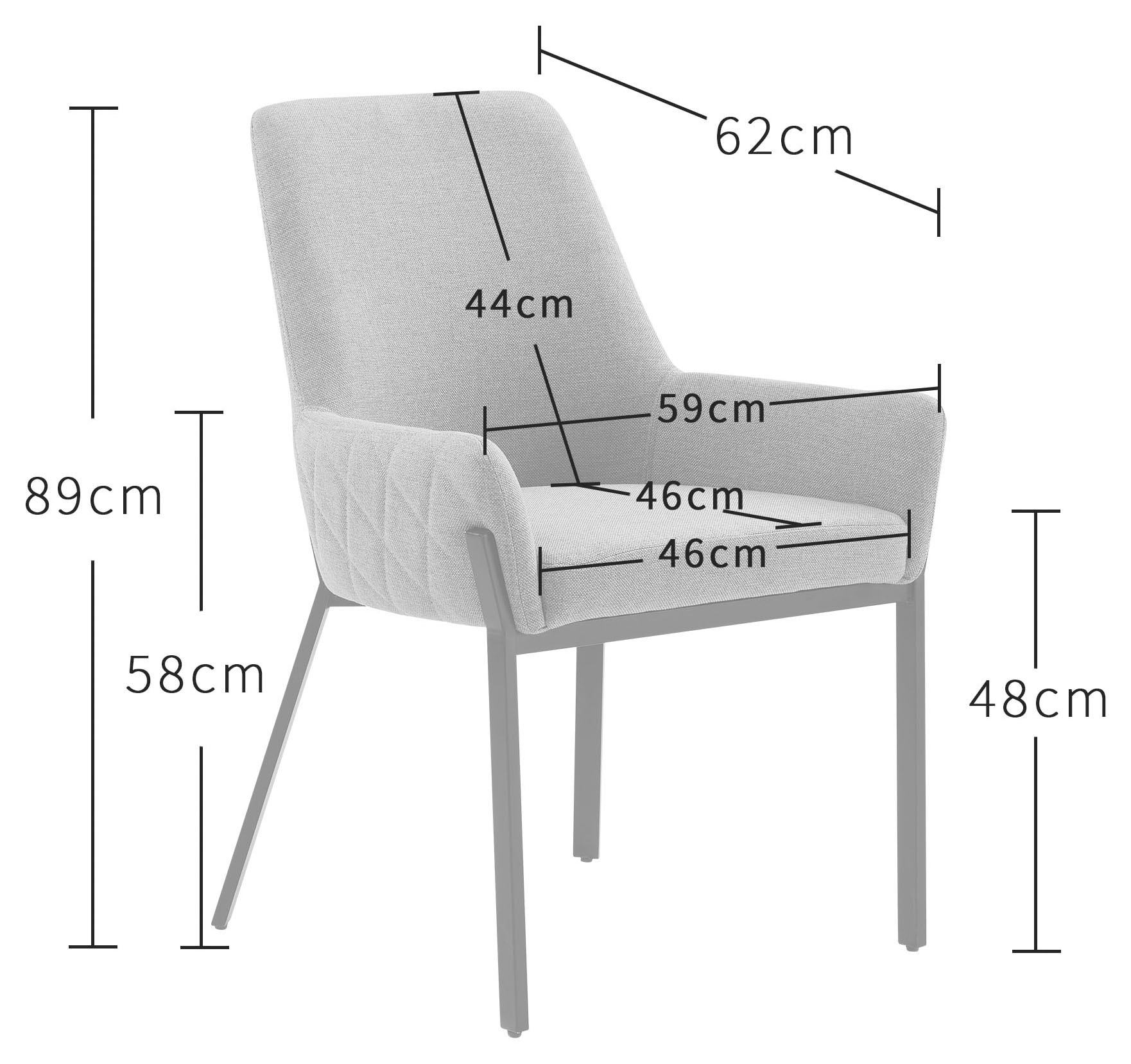 PLACES OF STYLE Stuhl »Lome, TOPSELLER!, OTTOs Choice« () 1 Stk.mit pflegeleichtem Webstoff Bezug, Metallgestell, Sitzhöhe 49 cm