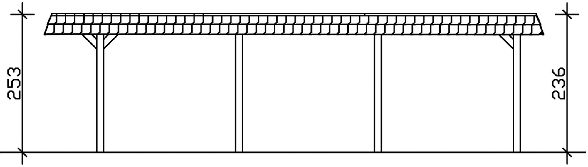 Skanholz Doppelcarport »Wendland« Massivholz 550 cm Anthrazit, schwarze Blende