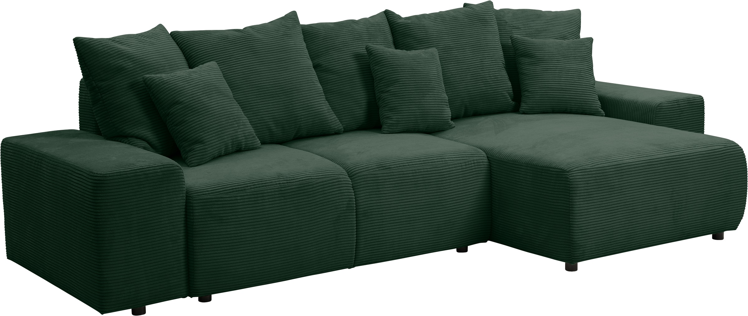 WERK2 Ecksofa »Riwa, modernes Sofa zum Kuscheln und Entspannen, Breite 300cm, L-Form«, Trendiges Ecksofa mit vielen Kissen, Schlaffunktion & Bettkasten