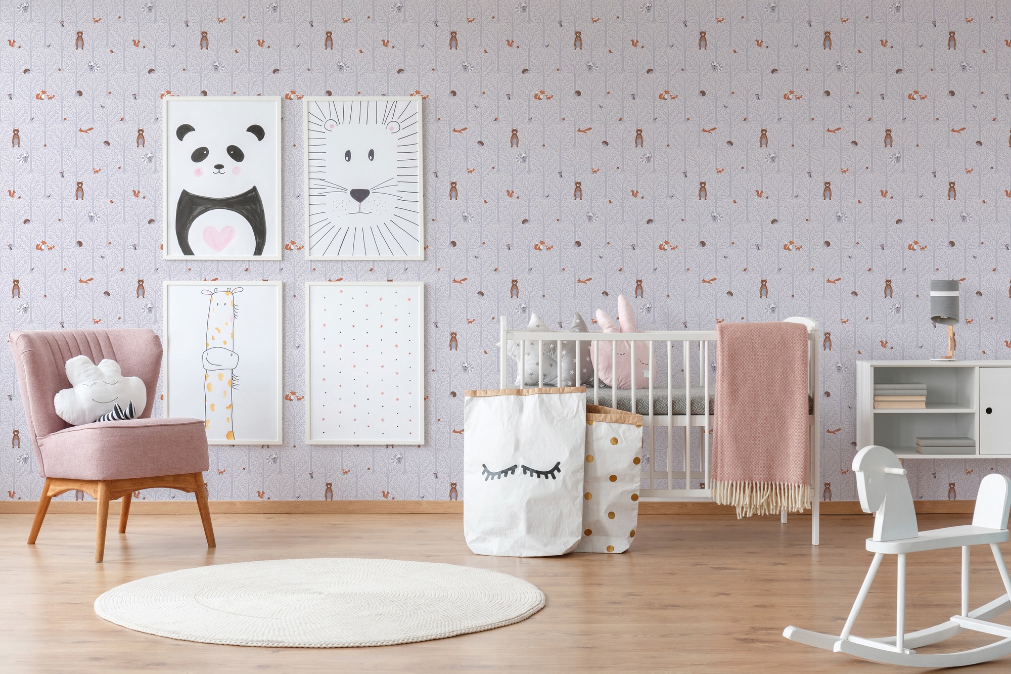 A.S. Création Vliestapete »Little Love«, Motiv-abstrakt-naturalistisch, Kindertapete Tapete Wald Tapeten Kinderzimmer Schlafzimmer Design Büro