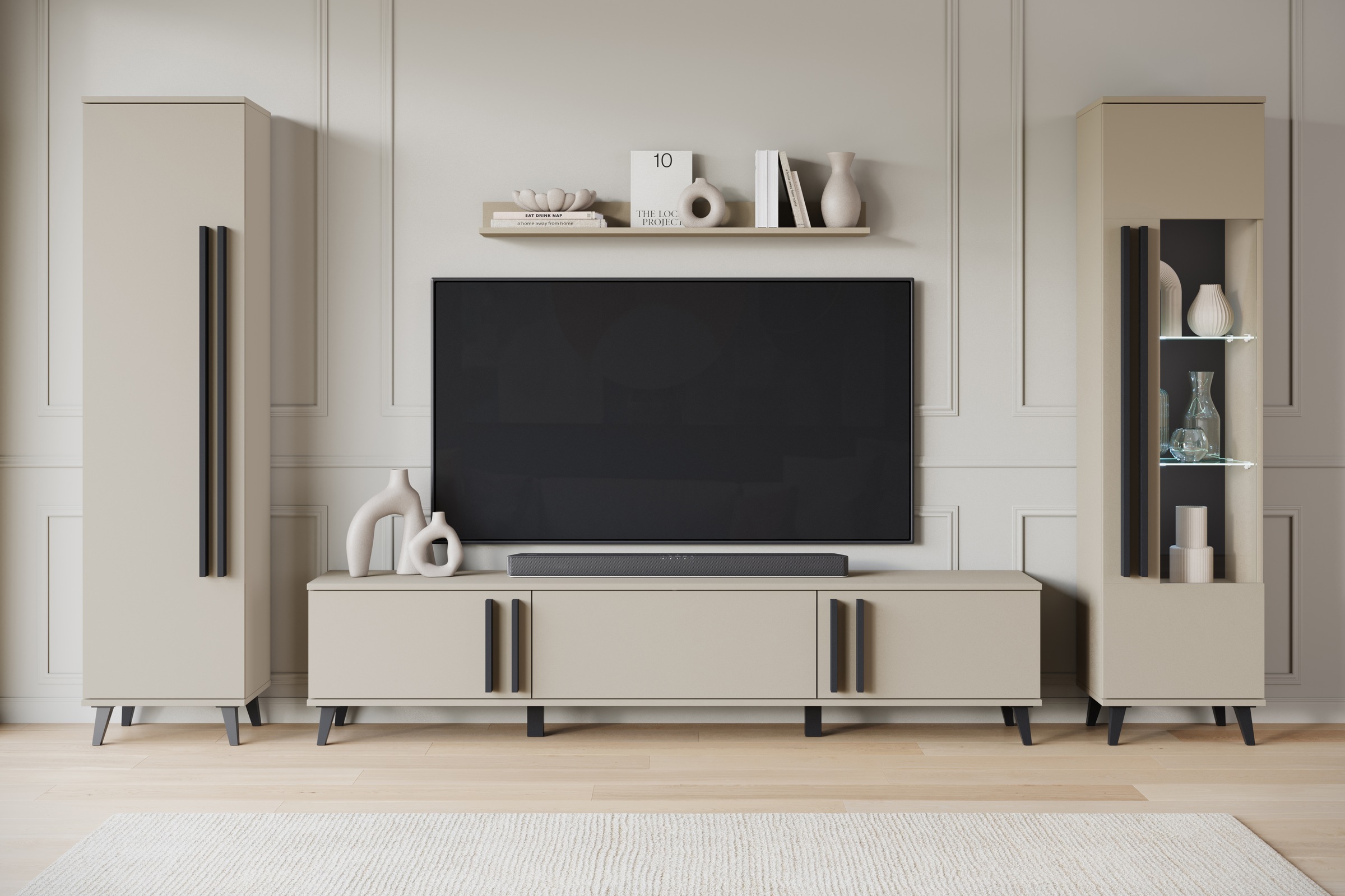INOSIGN Wohnwand »Helsinki, Modernes Set mit verglaster Vitrine«, (Komplett günstig online kaufen