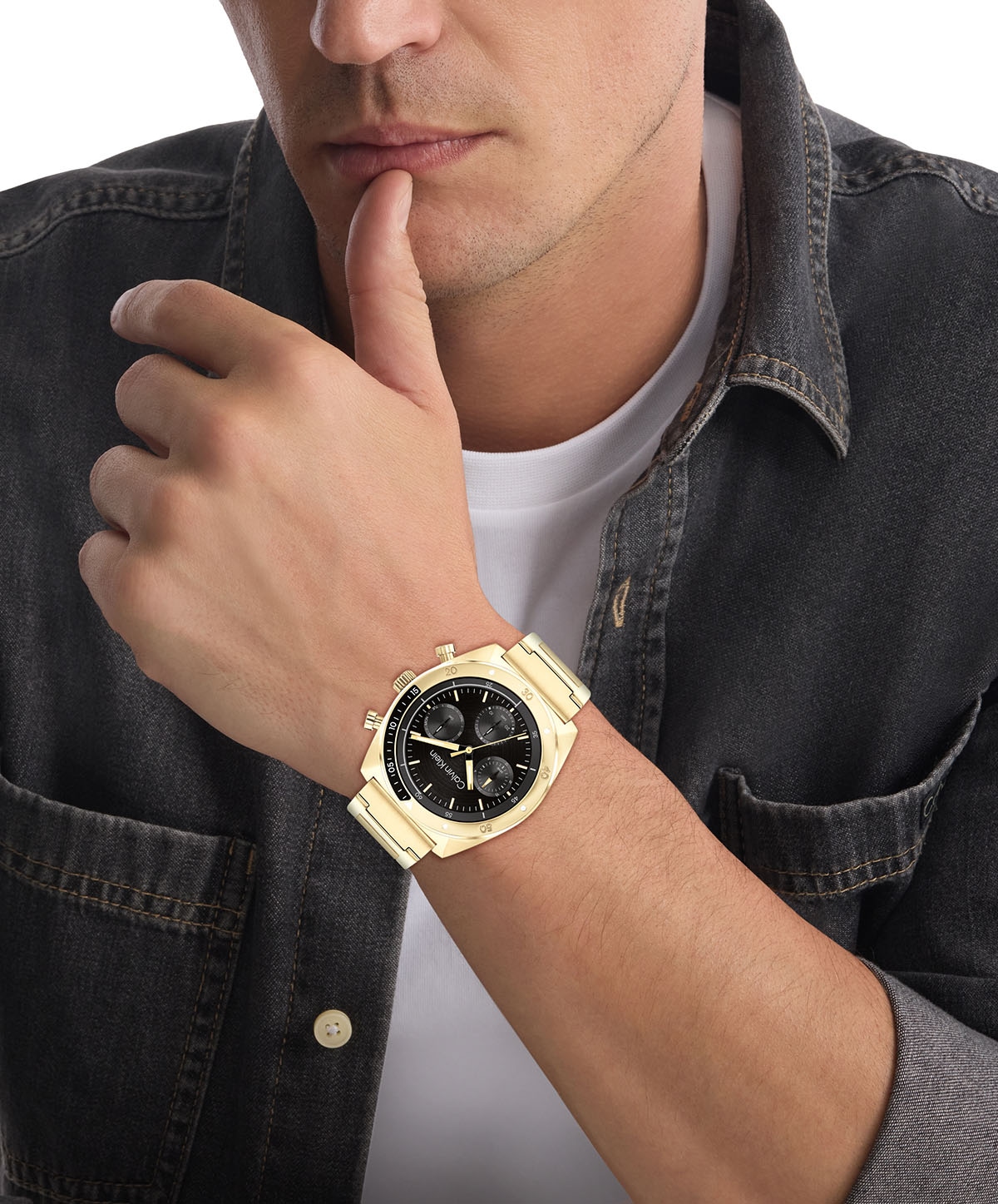 Calvin Klein Multifunktionsuhr »CK FLEX«, Armbanduhr, Quarzuhr, Herrenuhr, Tag, Wochentag, Edelstahlarmband