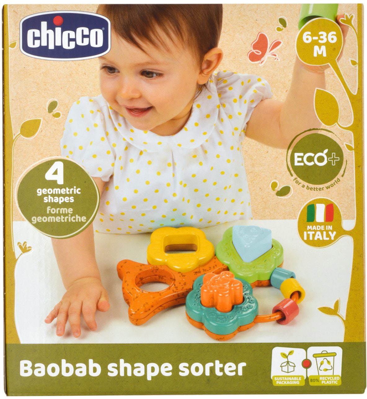 Chicco Lernspielzeug »Baobab Formensortierer«, teilweise aus recyceltem Material; Made in Europe