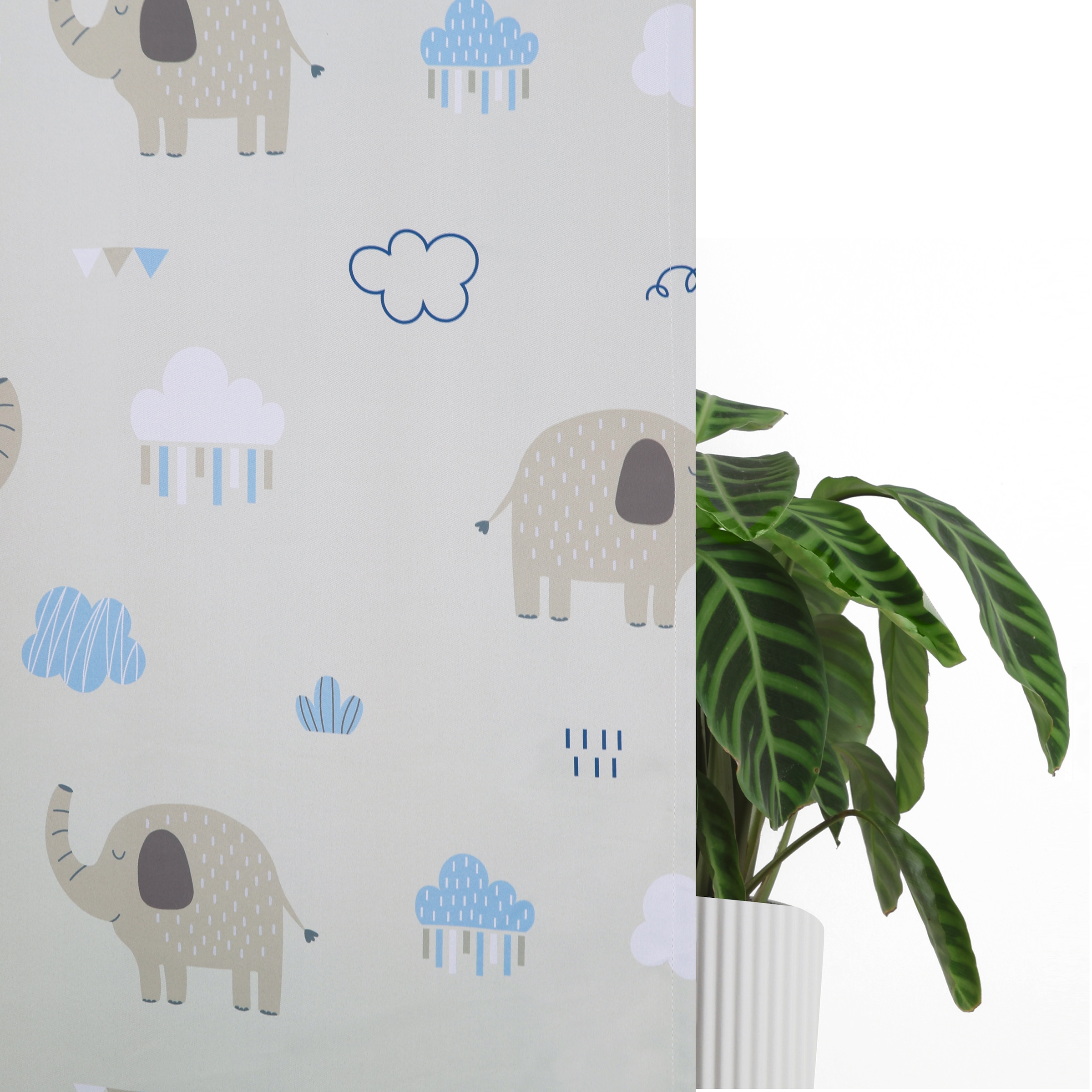 OTTO home Gardine »Maurrice« Multifunktionsband 1 Stk. tlg. Blickdicht, Multifunktionsband, Pflegeleicht, Elefanten Design