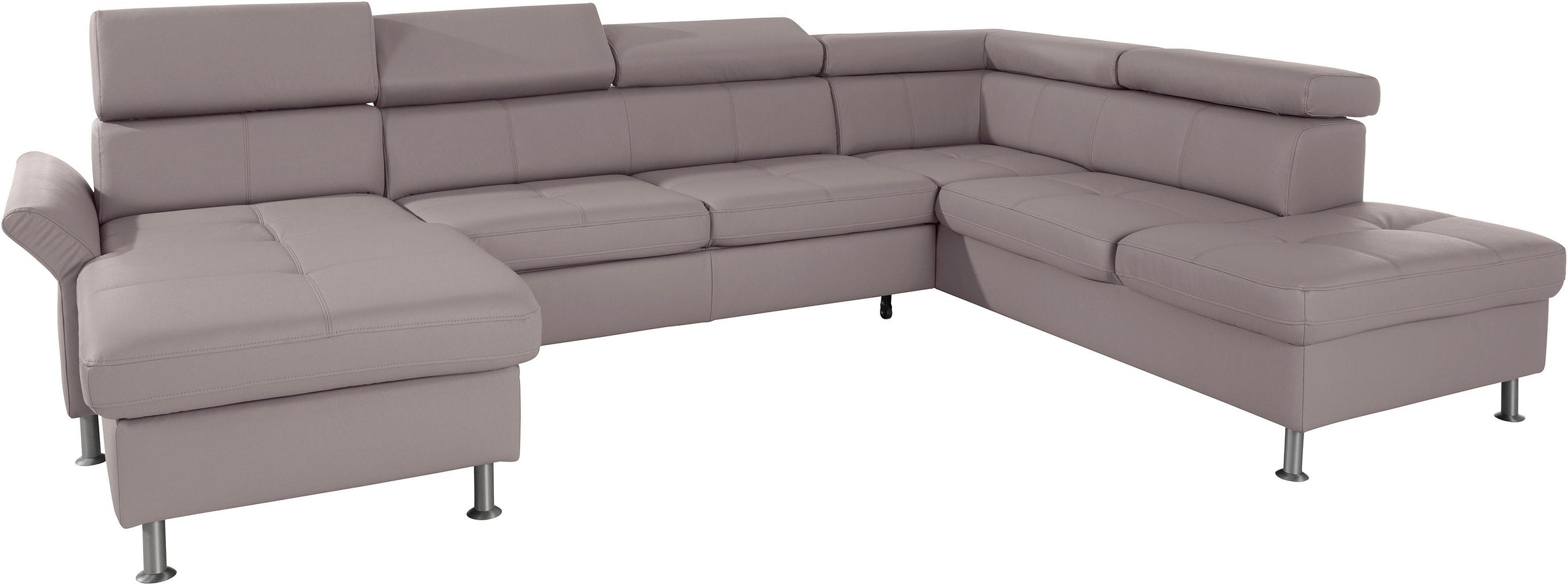 exxpo - sofa fashion Wohnlandschaft »Maretto, bequem und komfortabel, aufwendige Sitzsteppung, U-Form«, inkl. Kopfteilverstellung für mehr Sitzkomfort, wahlweise Bettfunktion