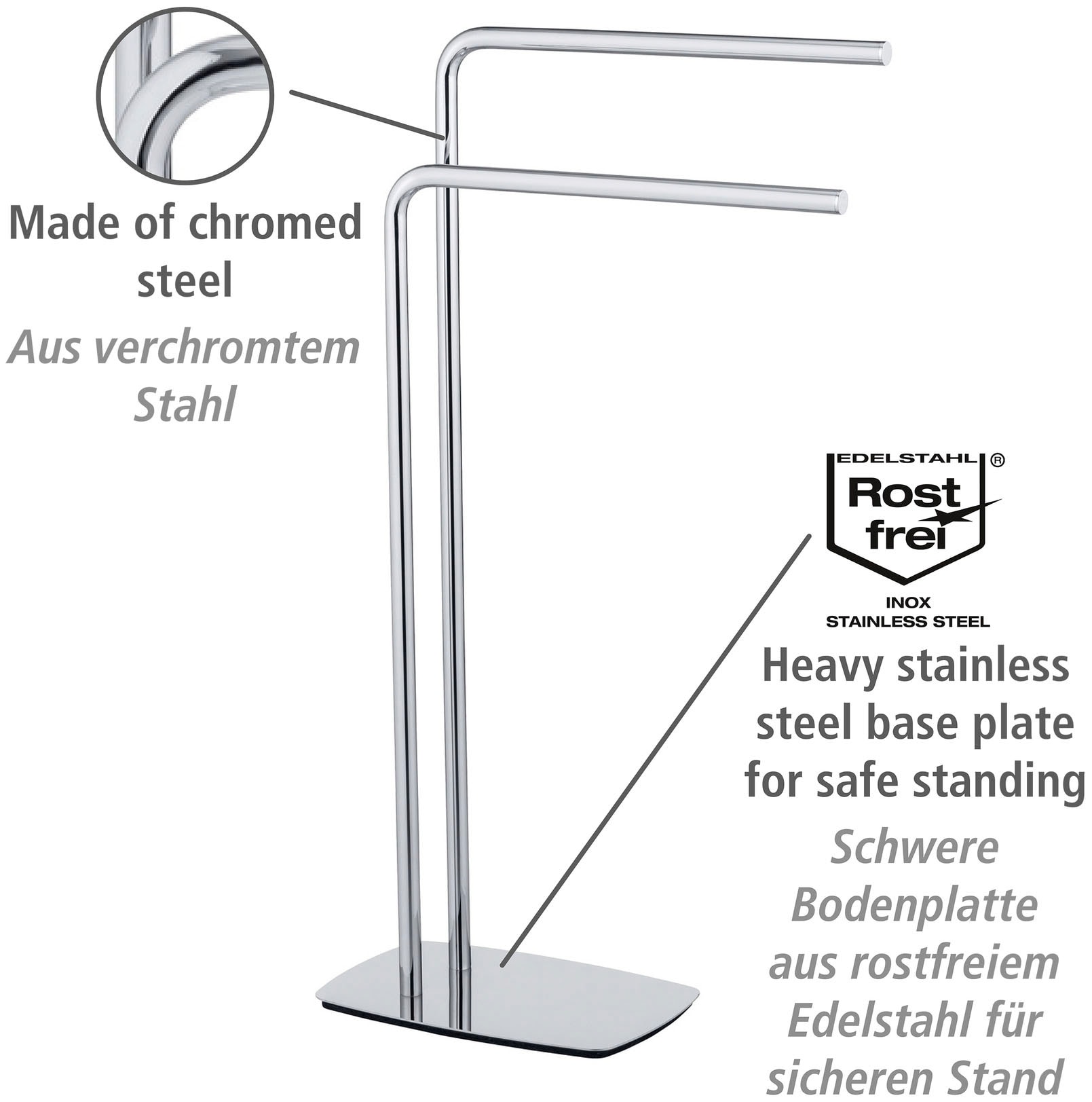 WENKO Handtuchständer »Iria«, mit 2 Handtuchstangen