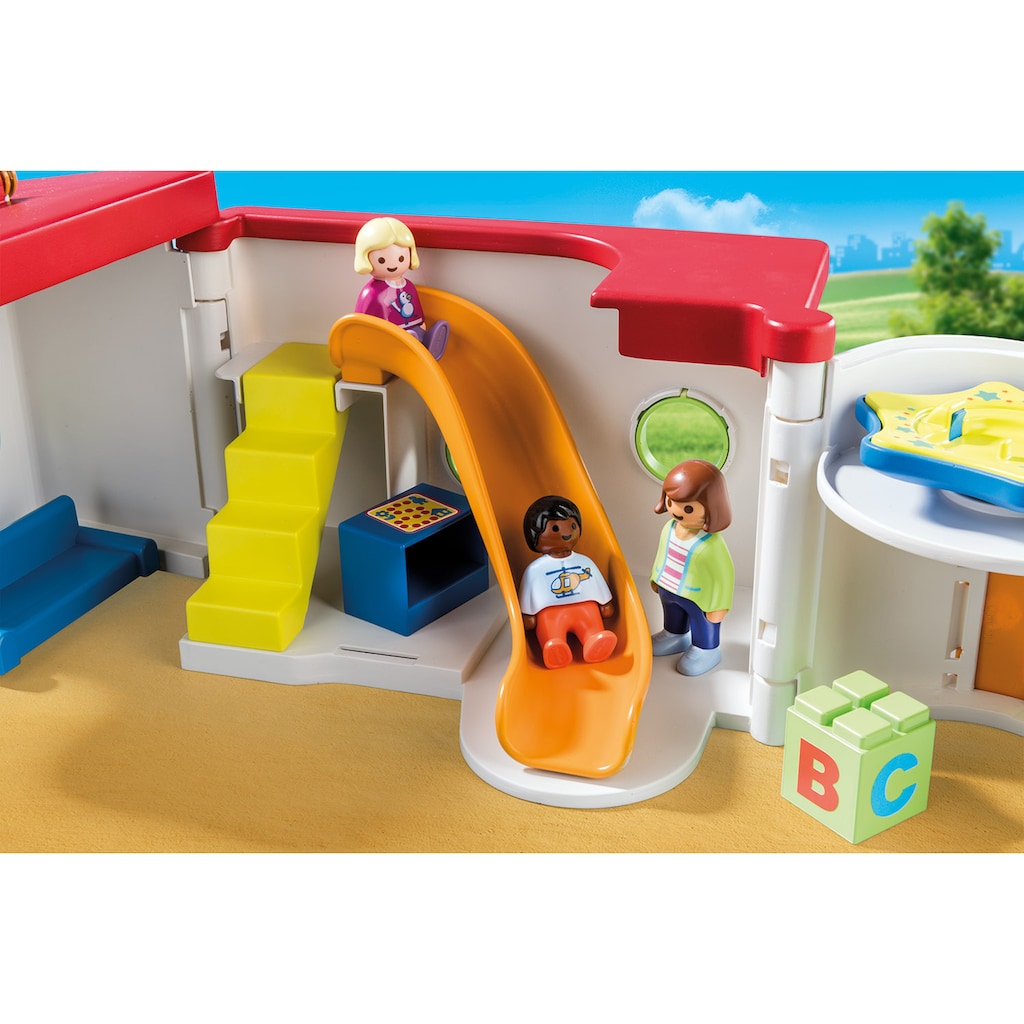 Playmobil® Konstruktions-Spielset »Mein Mitnehm-Kindergarten (70399), Playmobil 1-2-3«, (15 St.)