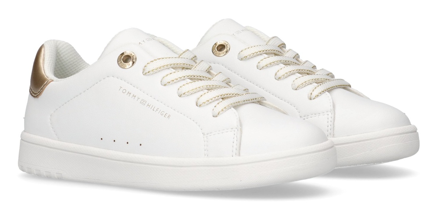 Tommy Hilfiger Sneaker, Schnürschuh, Court Sneaker, Mädchen Schuh mit Metallic Ferse