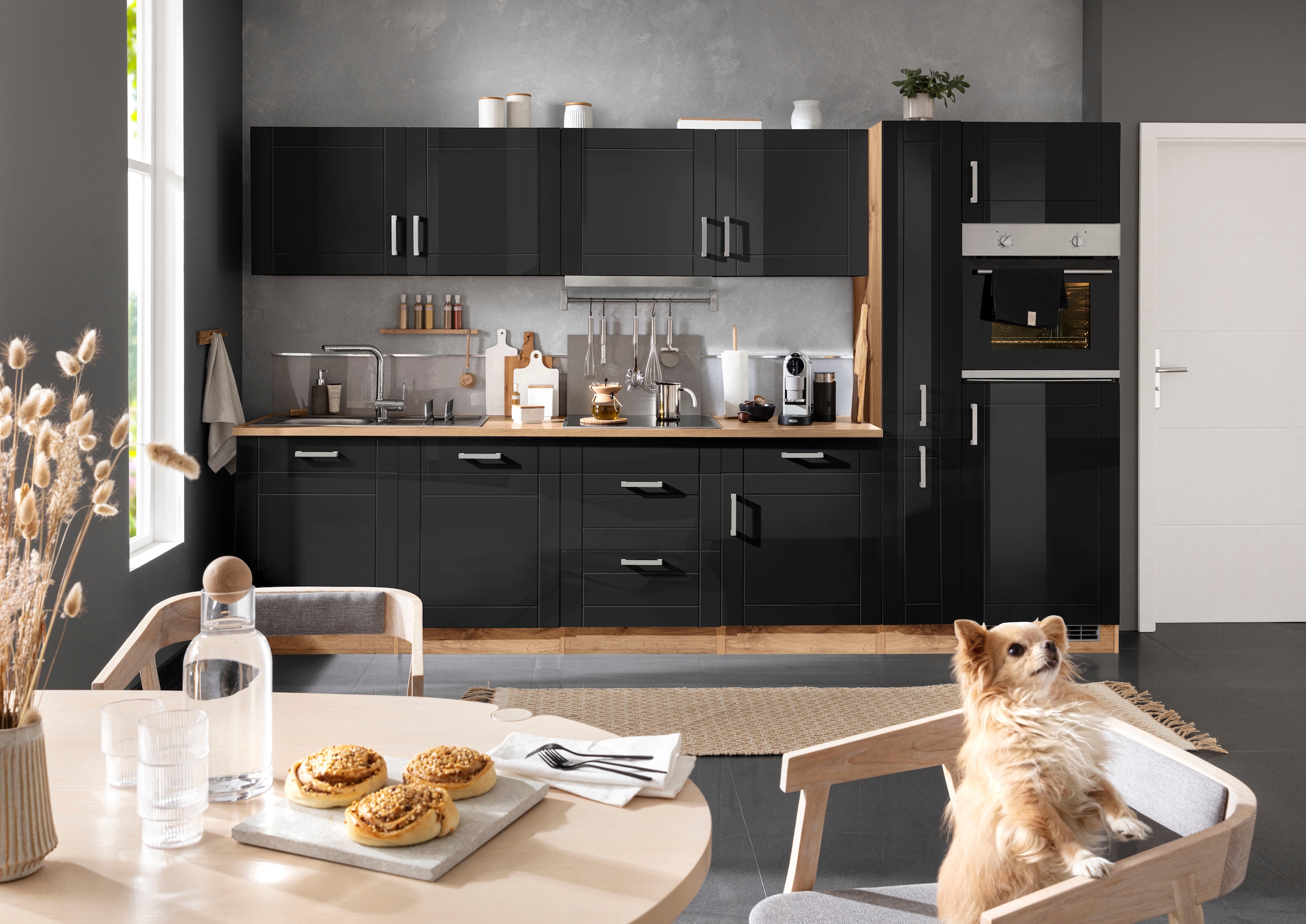 KOCHSTATION Küchenzeile »KS-Tinnum«, mit E-Geräten, Breite 330 cm