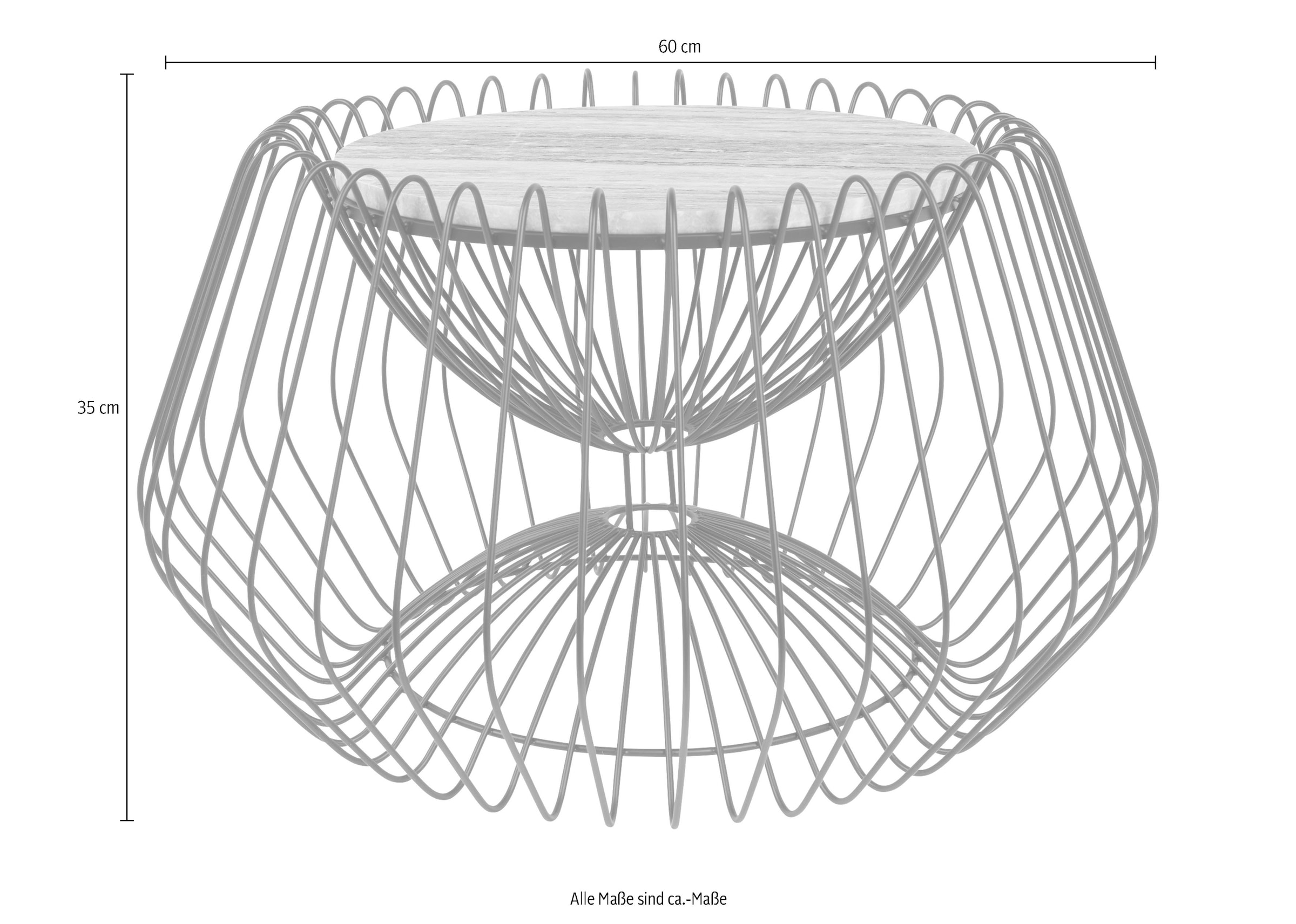 Kayoom Beistelltisch »Malibu 325, Beistelltisch mit edler Marmorplatte«, (1 St.), ø-Marmorplatte: ca. 37 cm, angesagtes Metalldesign, pflegeleicht