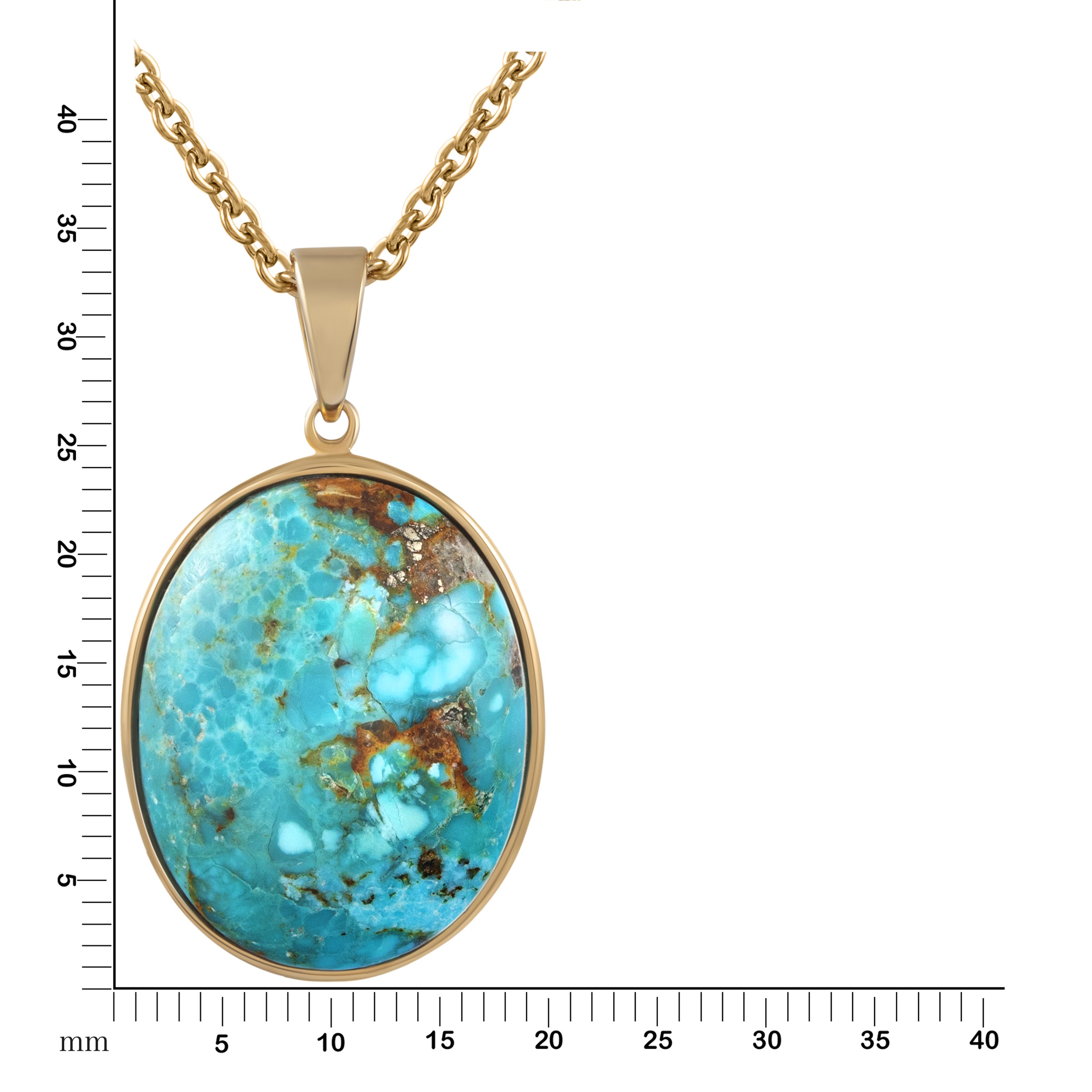 Zeeme Kette mit Anhänger »Silber 925 vergoldet 42+5cm lang mit rek. Türkis«
