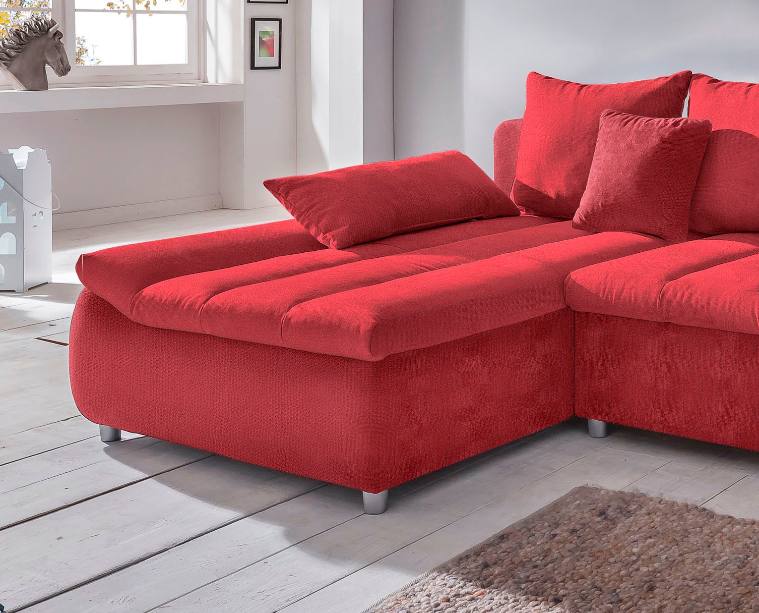 INOSIGN Ecksofa »Imola elegant und bequem, aktuelle Steppung im Sitz, L-For günstig online kaufen