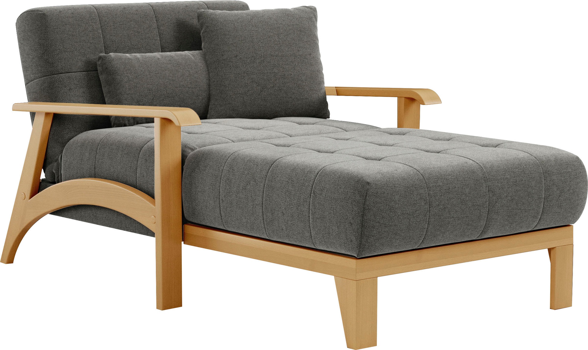 sit&more Recamiere »Billund«, Armlehnen aus eichefarbigem Buchenholz, verschiedene Bezüge und Farben