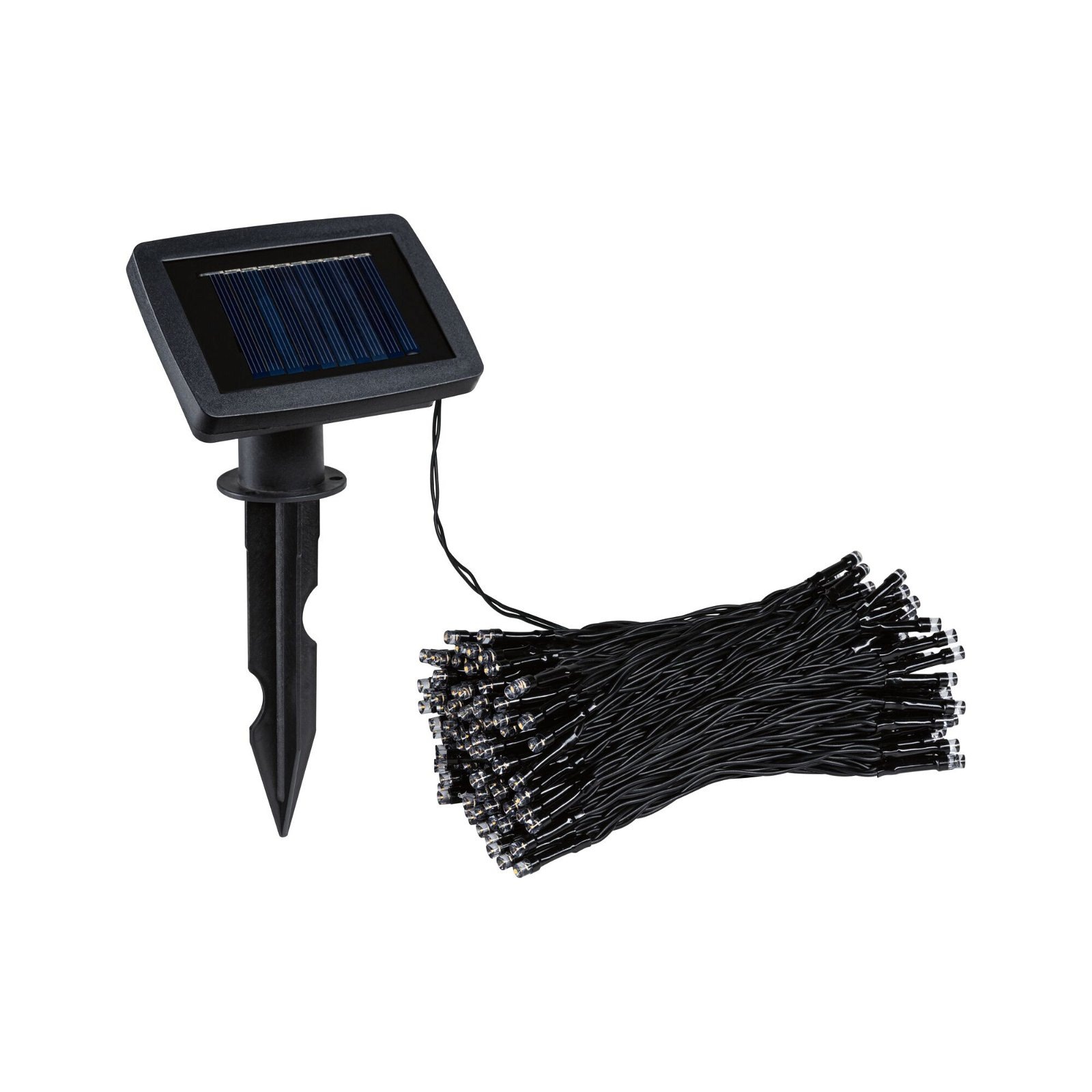 Paulmann LED Gartenstrahler »Solar Lichterkette Aurinka IP44 3000K 0lm/m Schwarz«, 200 flammig-flammig