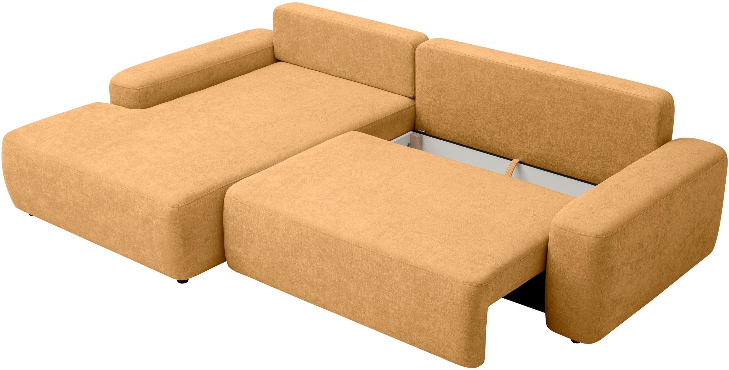 INOSIGN Ecksofa »TORGE (264cm), Schlafsofa in Cord, Samtvelours o Struktur fein, L-Form«, Schlaffunktion, Bettkasten, Liegefläche: 125/210 cm