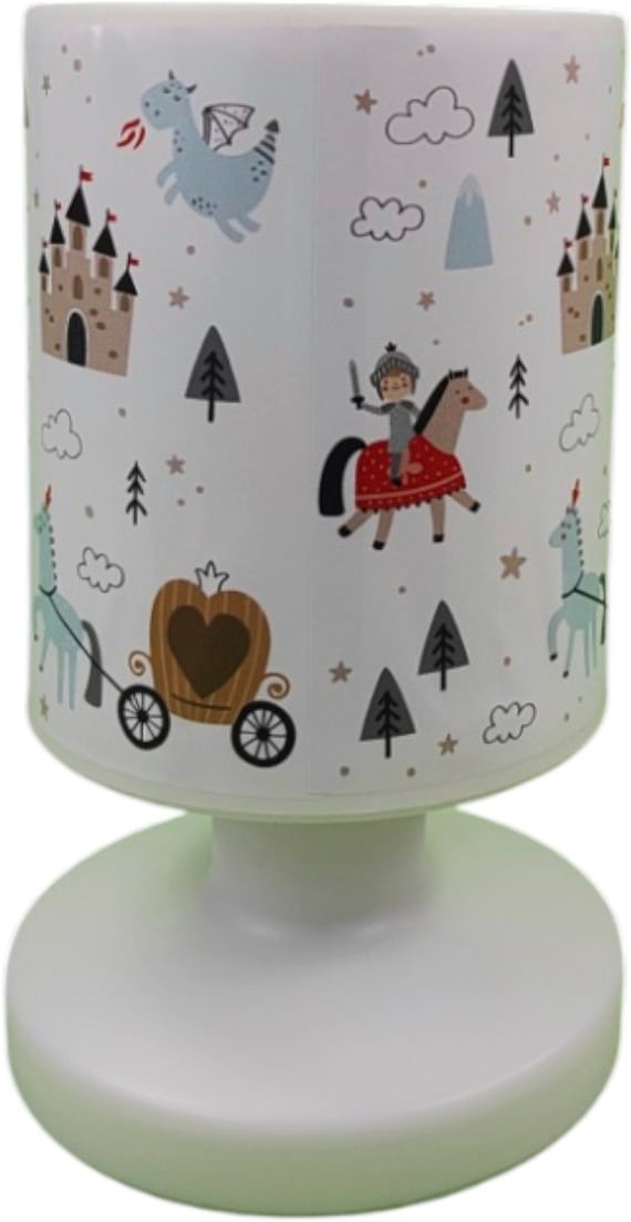 niermann LED Nachttischlampe »Kinderlampe mit Motiv "Ritter Theo", Akku-Leuchte für Kinderzimmer« LED-Modul 1 Stk. Warmweiß kabellos nutzbar, per USB aufladbar