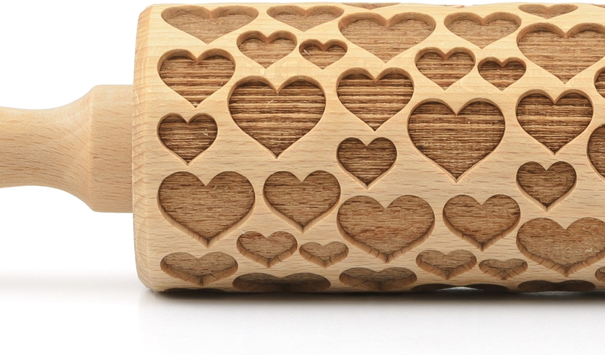 folkroll Teigroller »3D-Motiv-Teigrolle«, Herzen