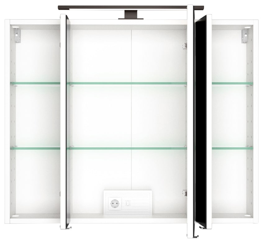 welltime Spiegelschrank »Luena«, Breite 80 cm, mit 3D-Effekt, dank drei Spiegeltüren