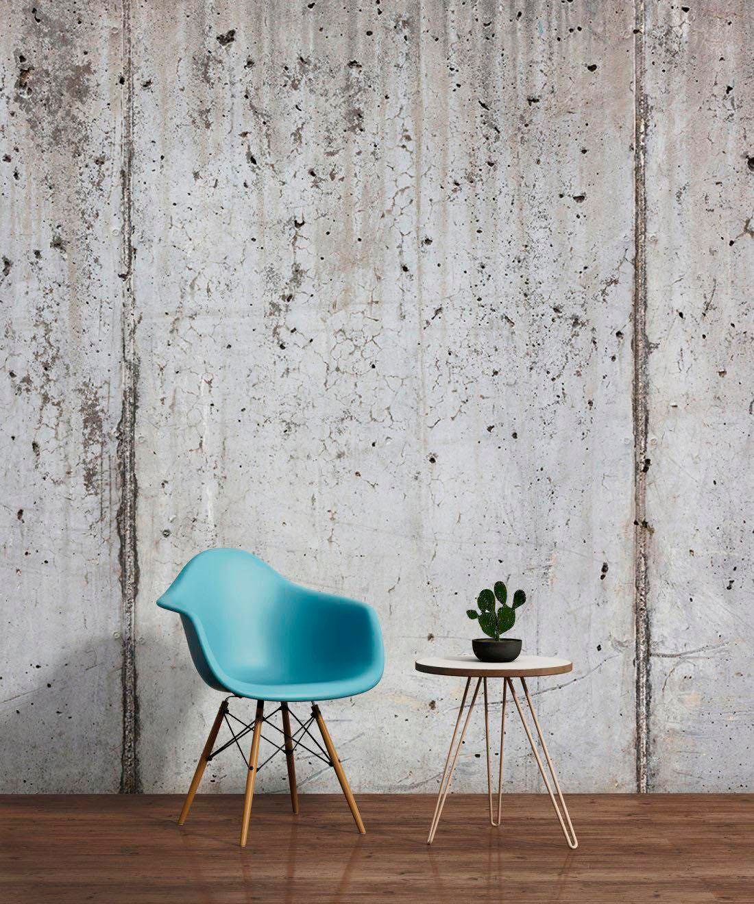 living walls Fototapete »Beton« glatt Fototapete Floral Grau weiß 3,50 m x 2,55 m Tapete