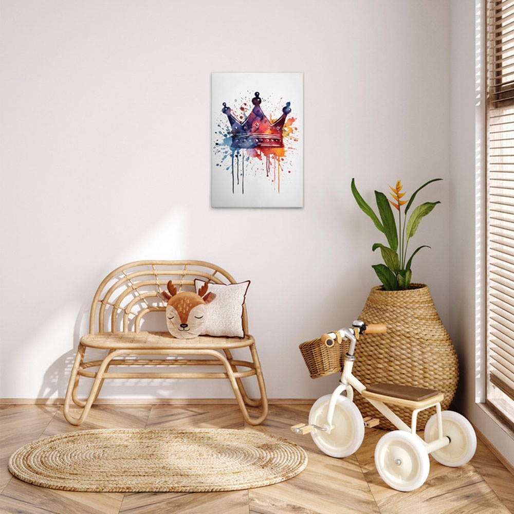 A.S. Création Leinwandbild »Colourful Crown - Wandbild Bunt Keilrahmen Kuns günstig online kaufen