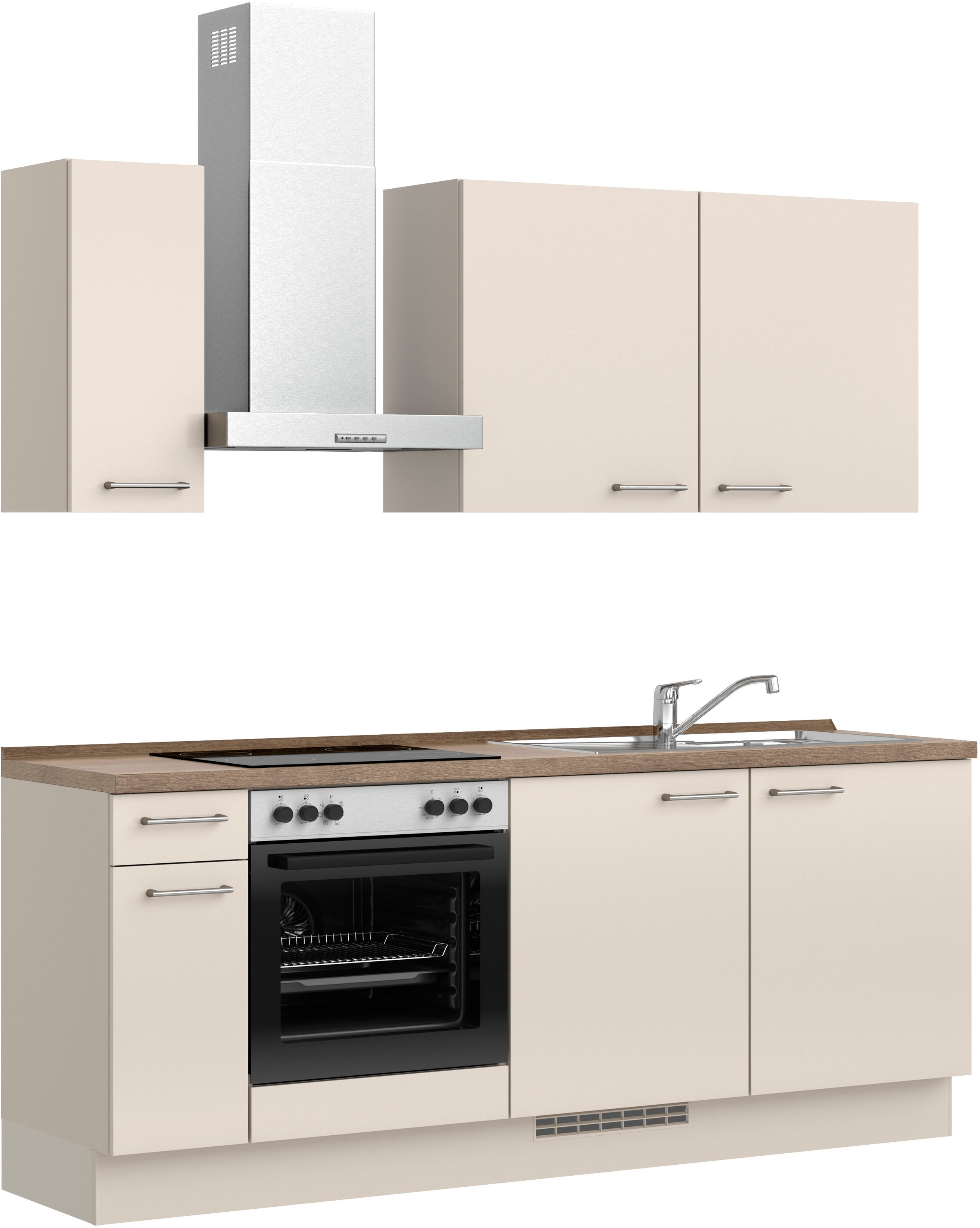 nobilia® Küchenzeile »"Laser I"«, vormontiert, Ausrichtung wählbar, Breite 210 cm, wahlw. mit E-Geräten