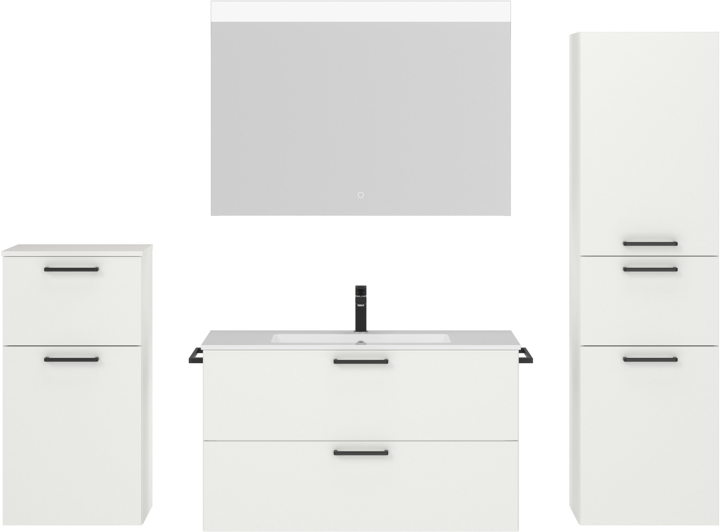 nobilia® Badmöbel-Set »Tolvina« vormontiert, mit Soft-Close, 4 Stk. tlg. in günstig online kaufen