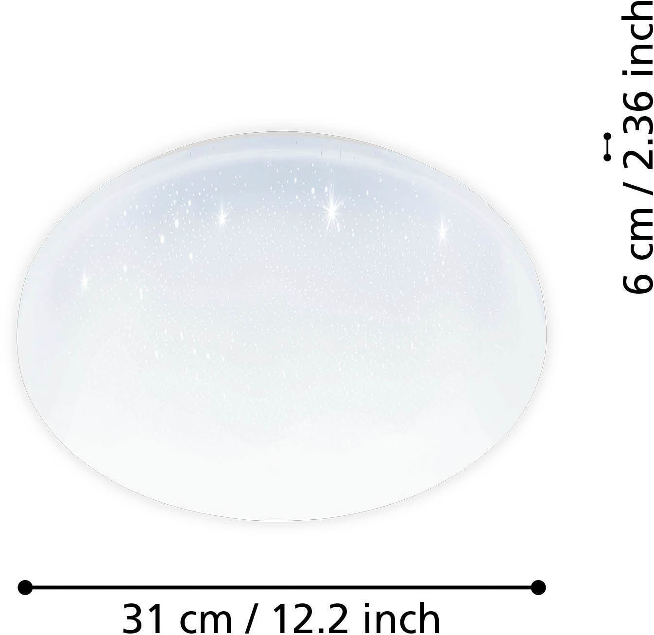 EGLO LED Deckenleuchte »POGLIOLA-S Ø 31 cm, Deckenlampe, Flurlampe, Küchenlampe«, 1 flammig, Leuchtmittel LED-Modul | LED fest integriert, Ø31cm, Kristalleffekt Deckenleuchte, Lampe weiß, Kinderzimmerlampe