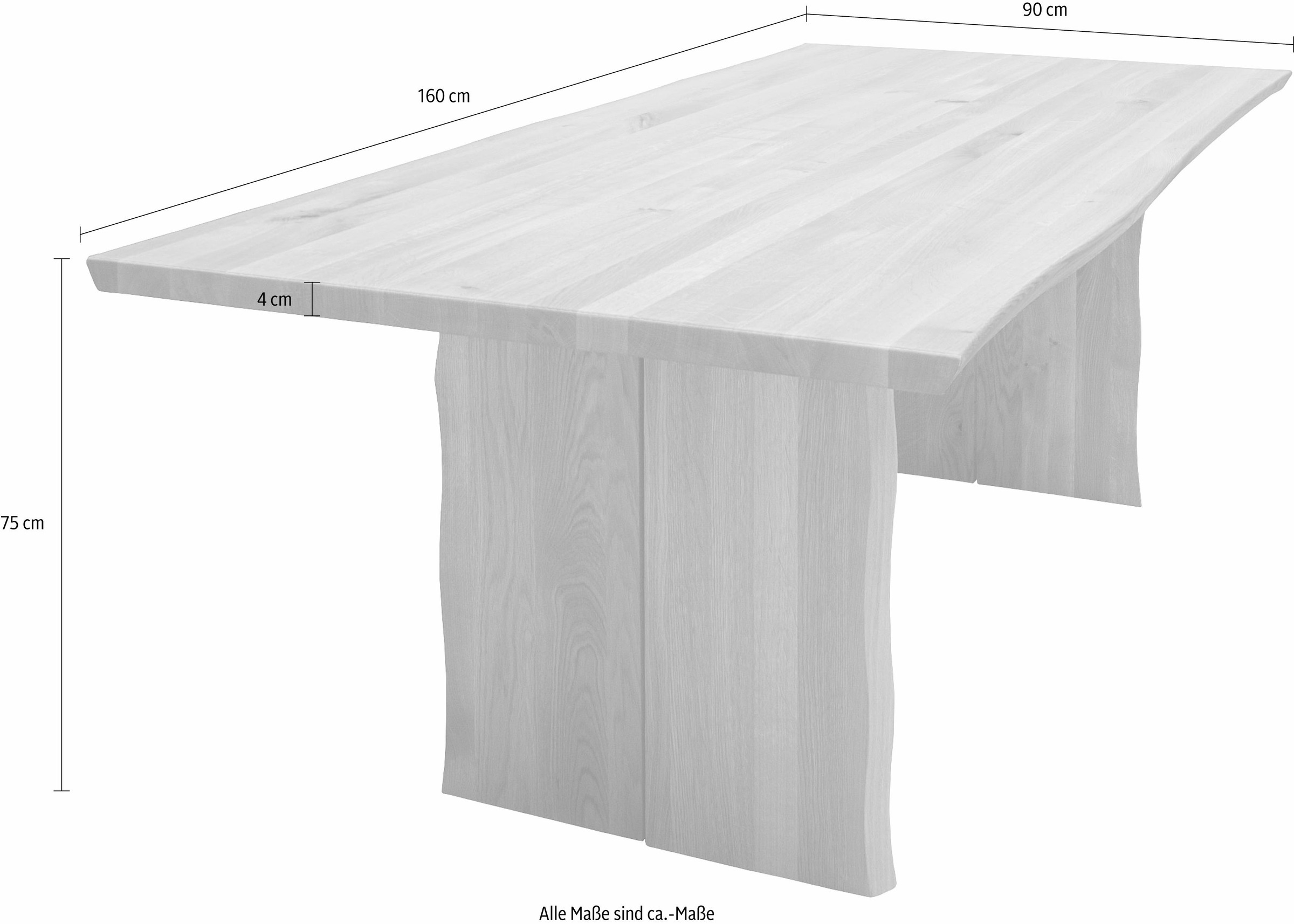 massivline&more Esstisch »Oviedo 2«, Massivholz mit Baumkante günstig online kaufen