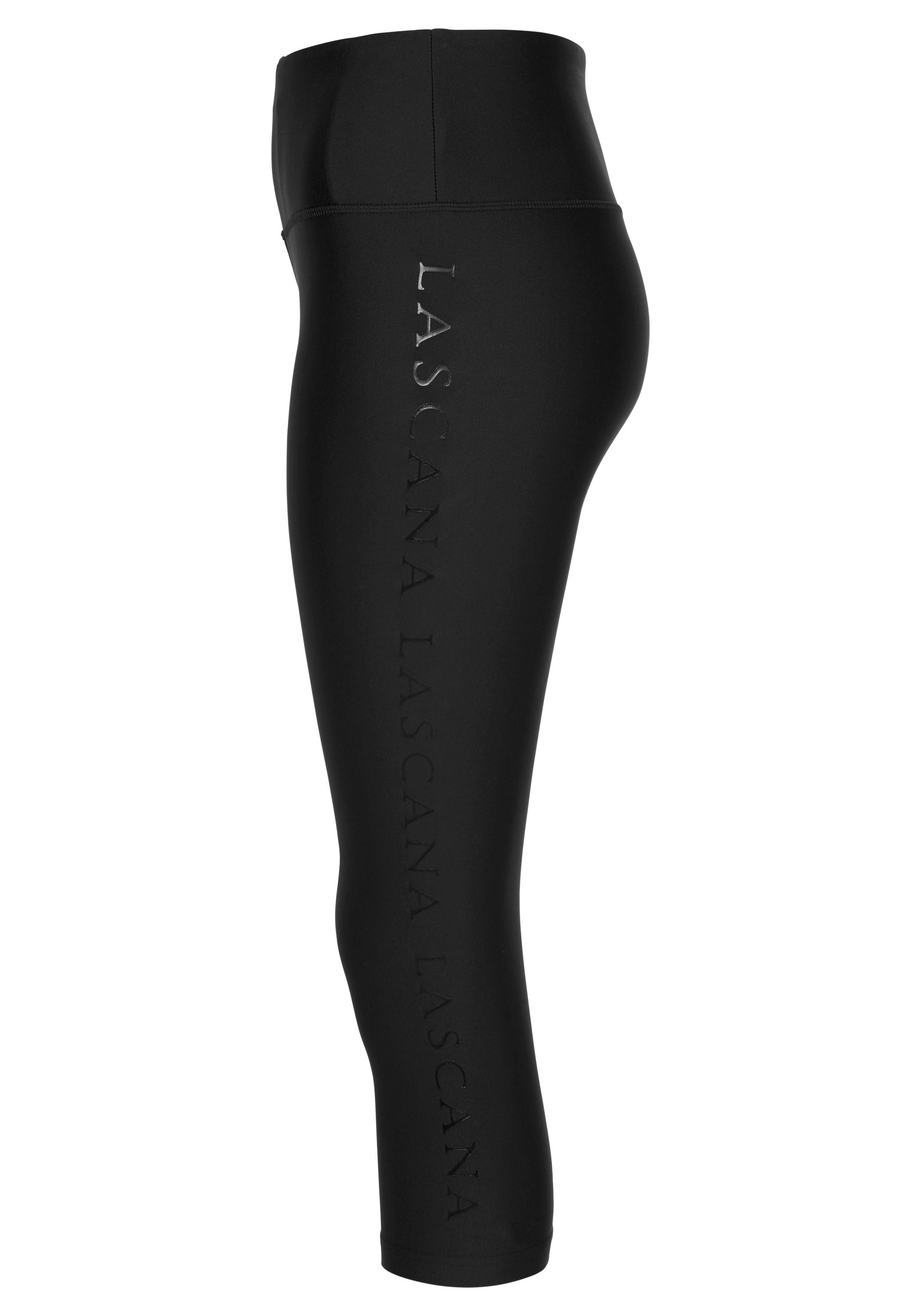 LASCANA ACTIVE Caprileggings, mit glänzendem Logoschriftzug